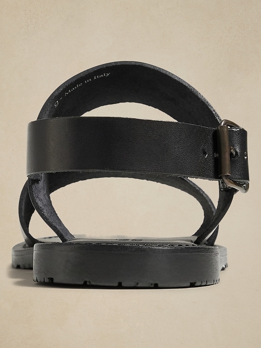 Italian Leather Double-Strap Sandal by Crosby Square  display picture 3