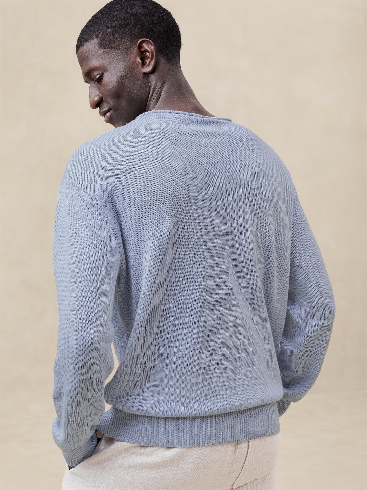 Linen Crew-Neck Sweater