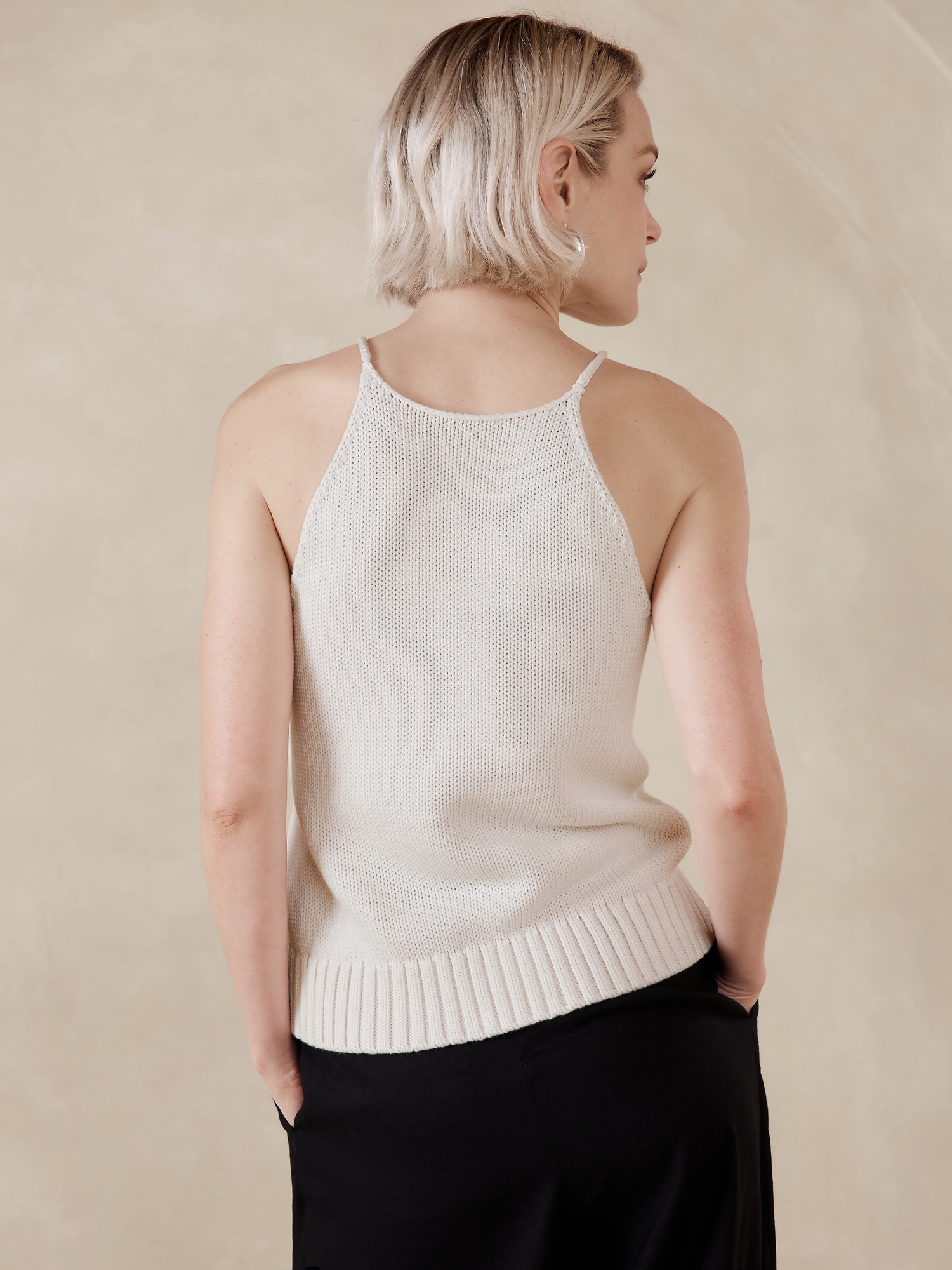 Cotton-Silk Sweater Tank