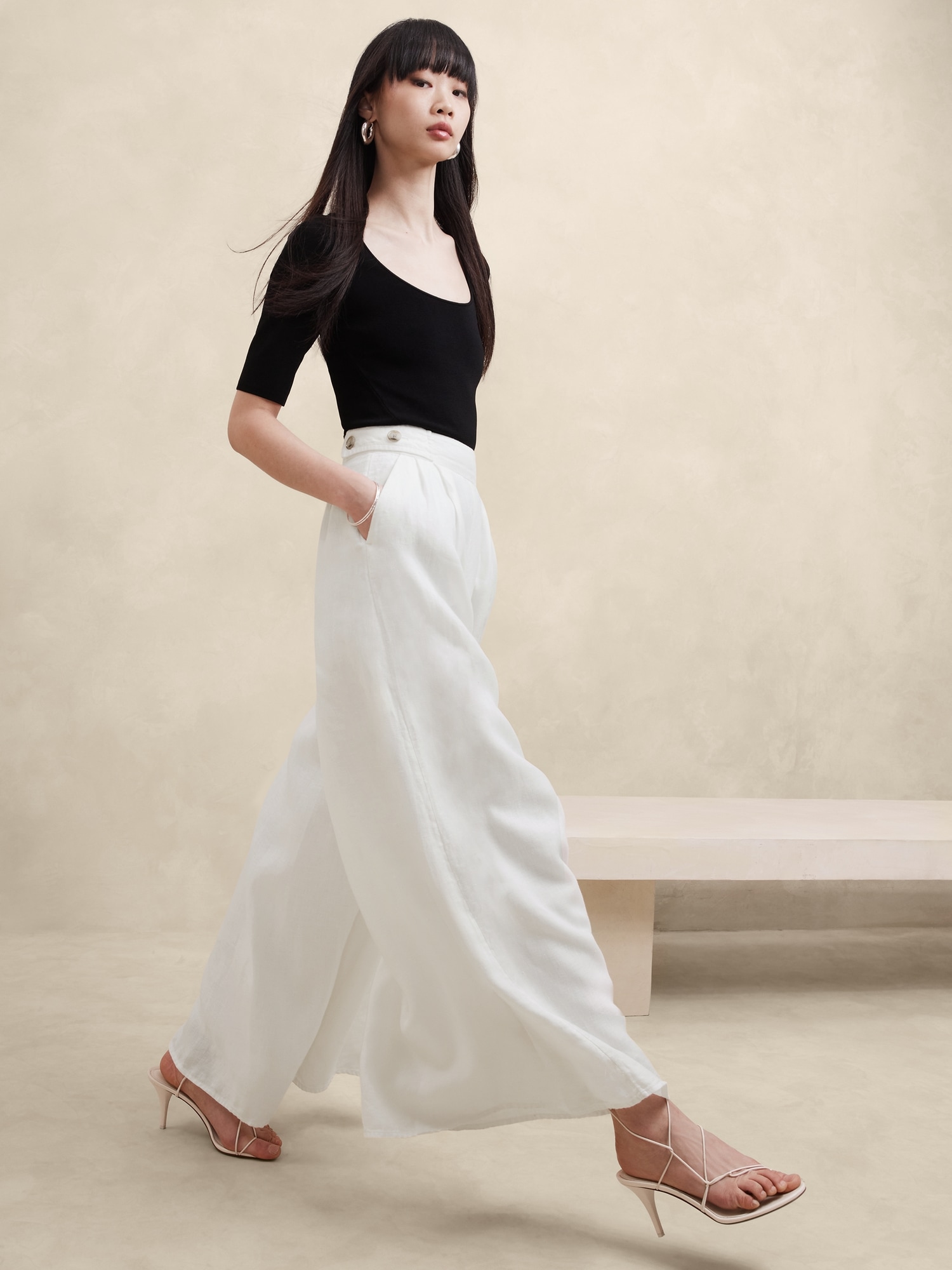 Comfort Style Milky White High Waisted Pant