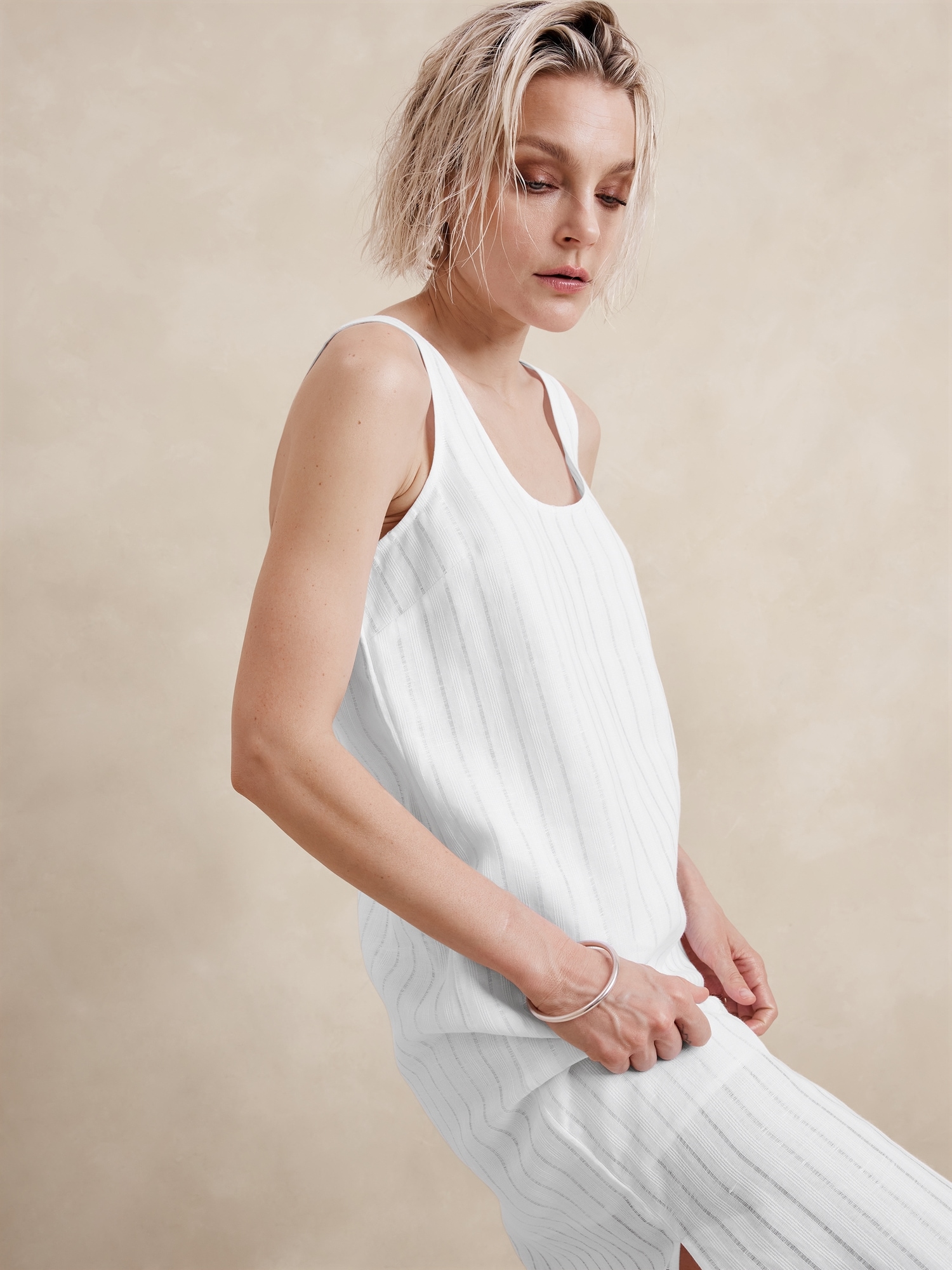 Linen-Cotton Maxi Dress