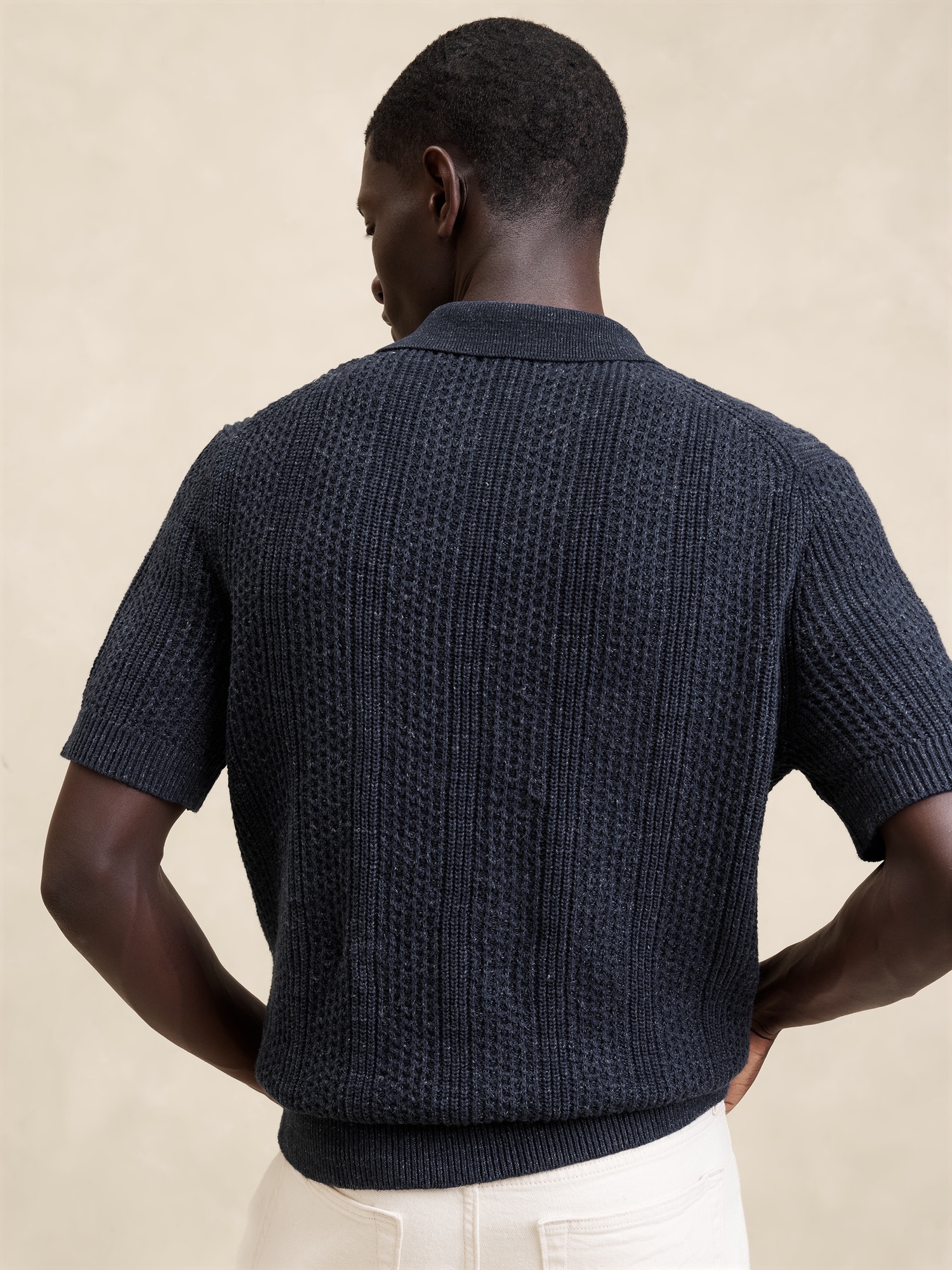 Giorgio Linen-Cotton Sweater Polo