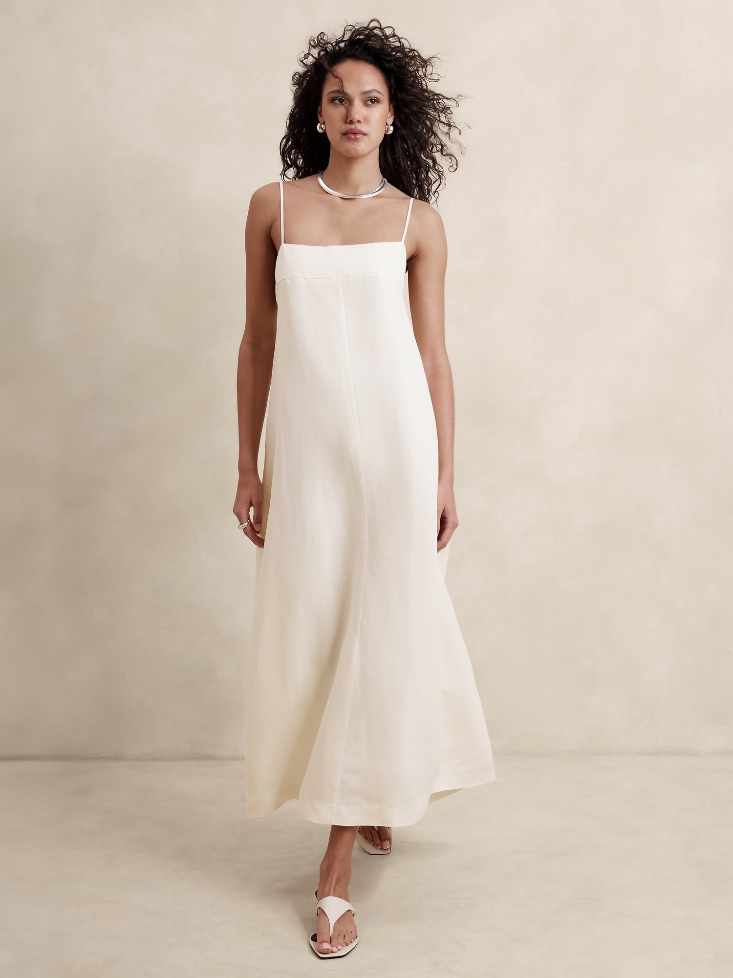 Silk-Linen Maxi Dress