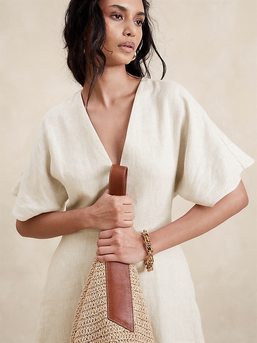 knee length dresses for ladies Maya Linen Dress with Jacket