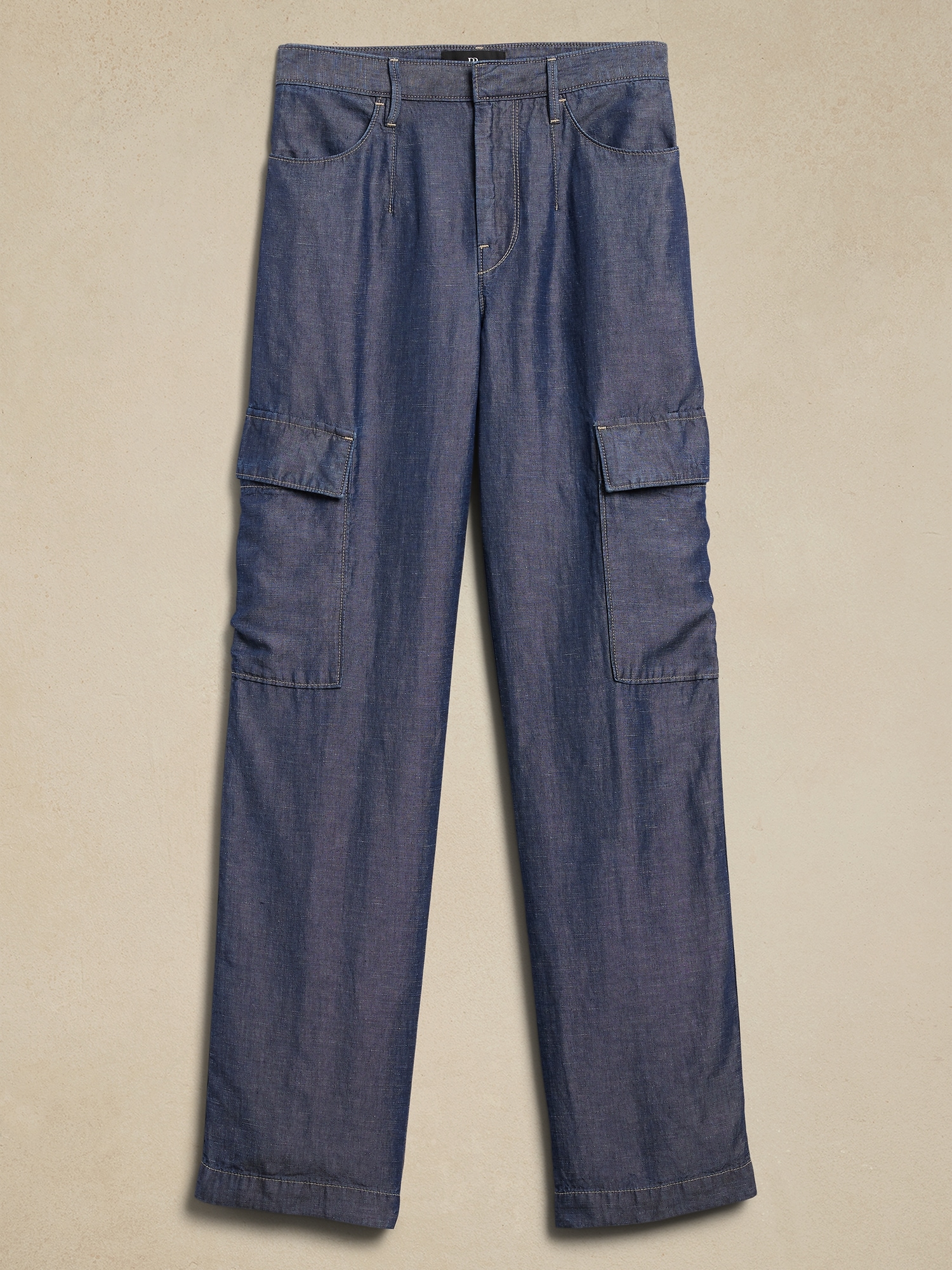 Mid-Rise Loose TENCEL™-Linen Cargo Pant