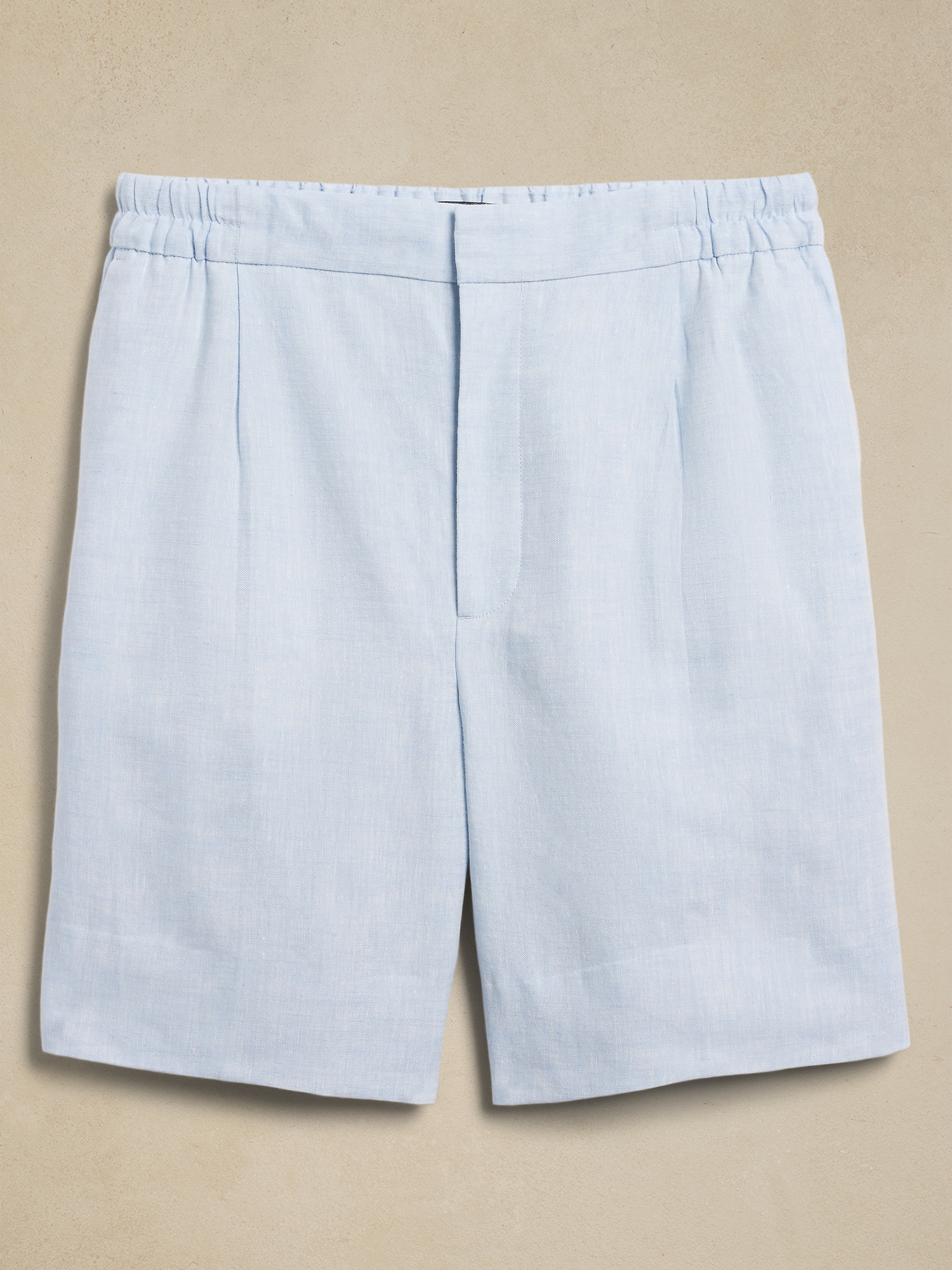 Linen Pleated Pull-On Short