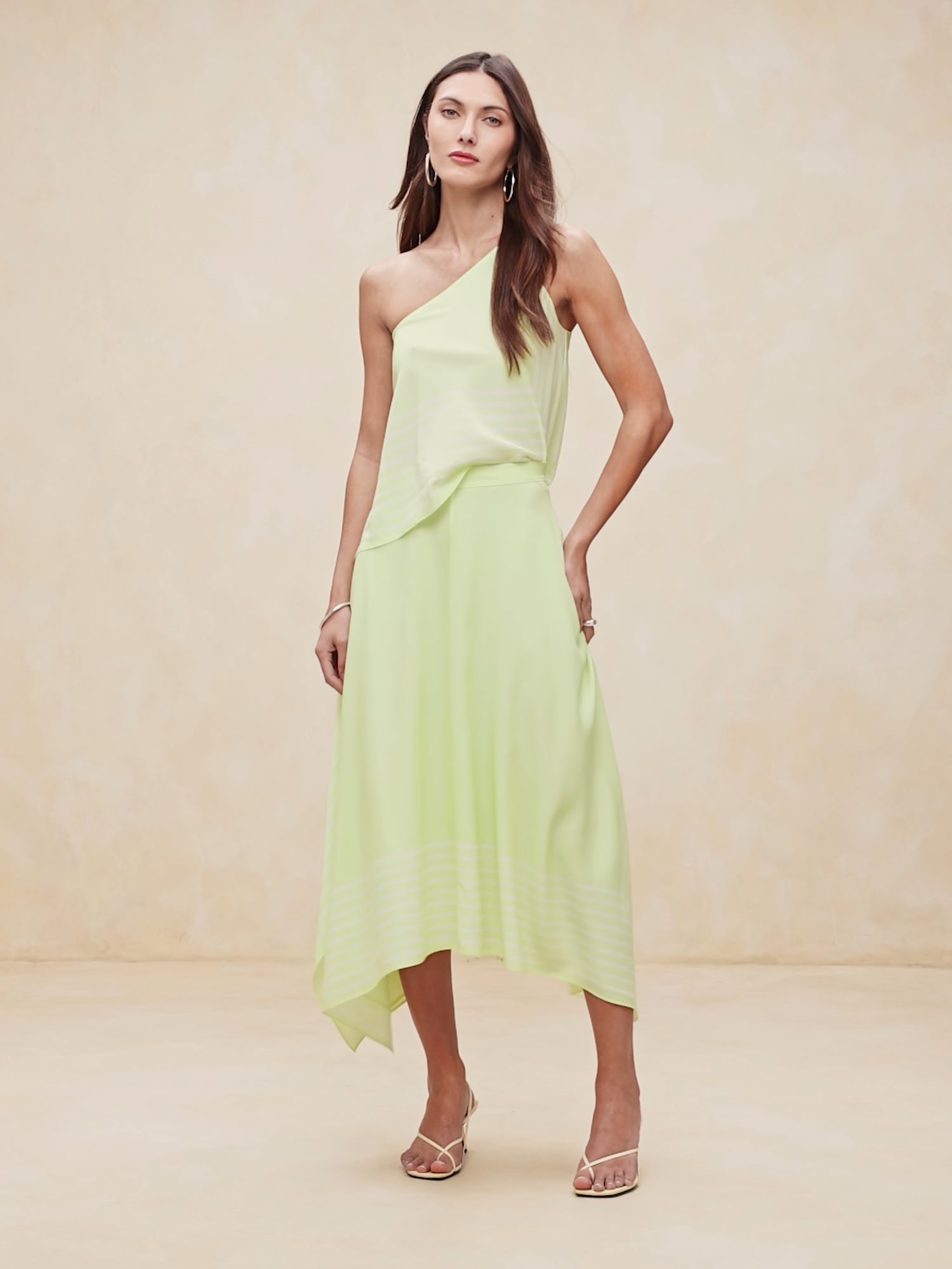 Jupe En Soie Banana Republic Aqua - Taille 4, Coupe A-line, Longueur Genou, Occasion Très Bon état