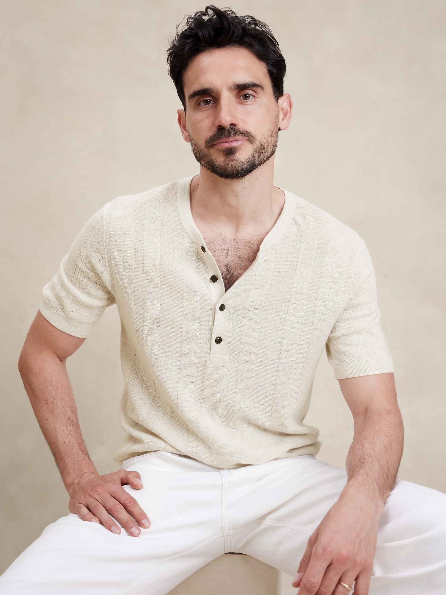 Lightweight Merino-Linen Henley