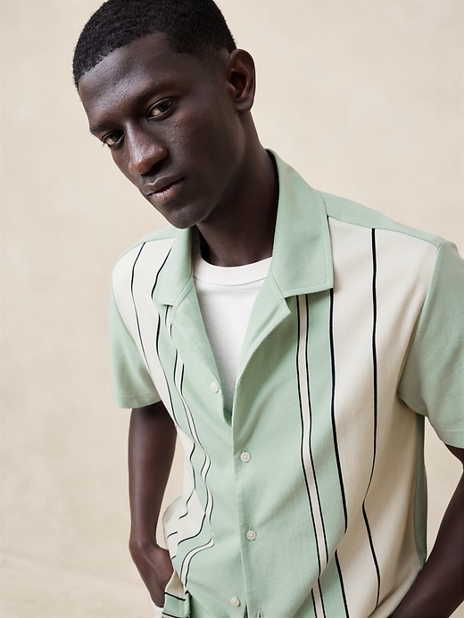 Luxury-Touch Pique Resort Shirt | Banana Republic