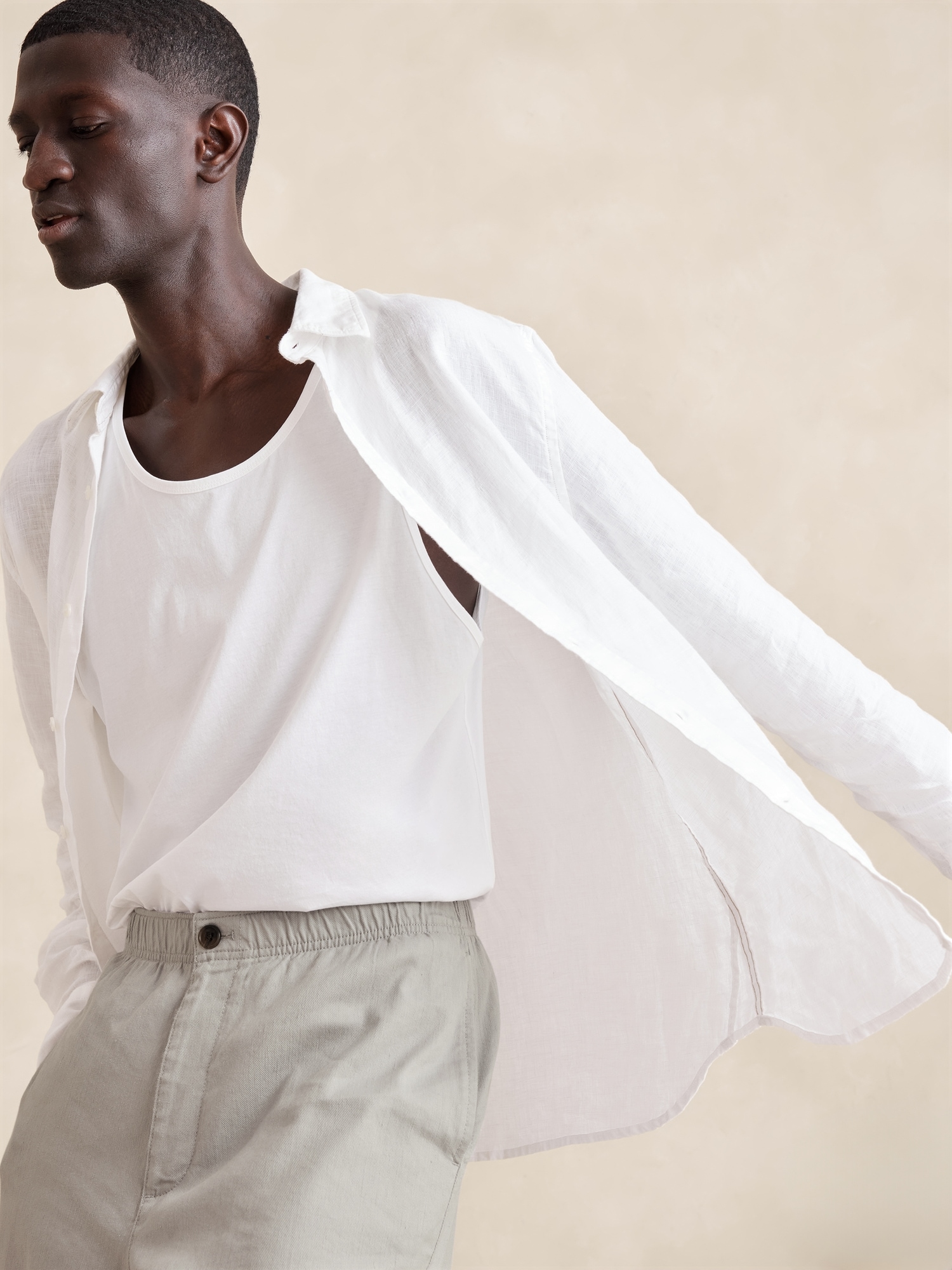 Linen-Cotton Traveler Pull-On Pant