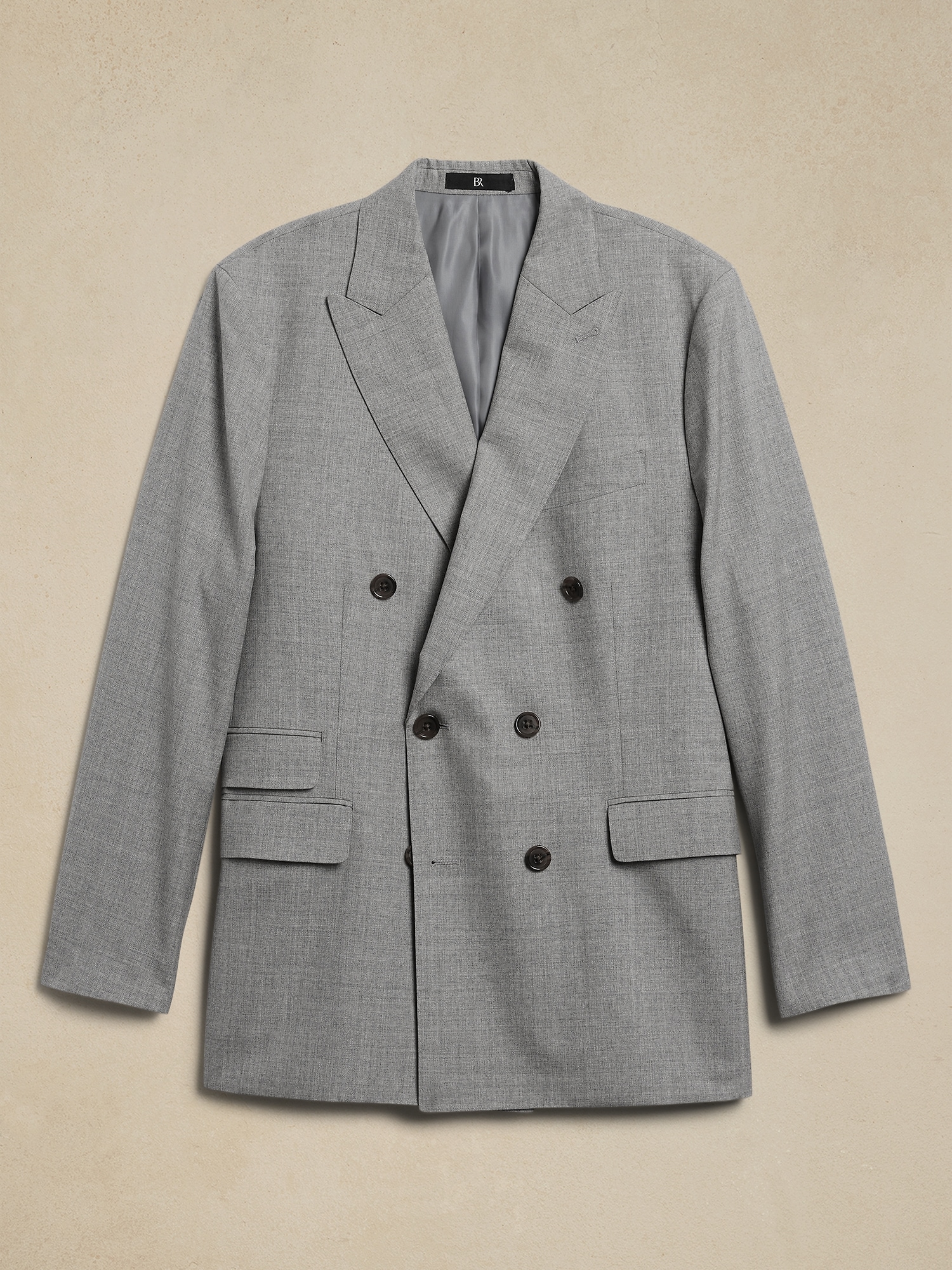 Signature Italian Rustico Double-Breasted Suit Jacket