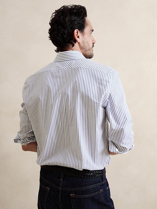Banana Republic Men's Standard-Fit Wrinkle-Resistant Dress Shirt White Tall Size L
