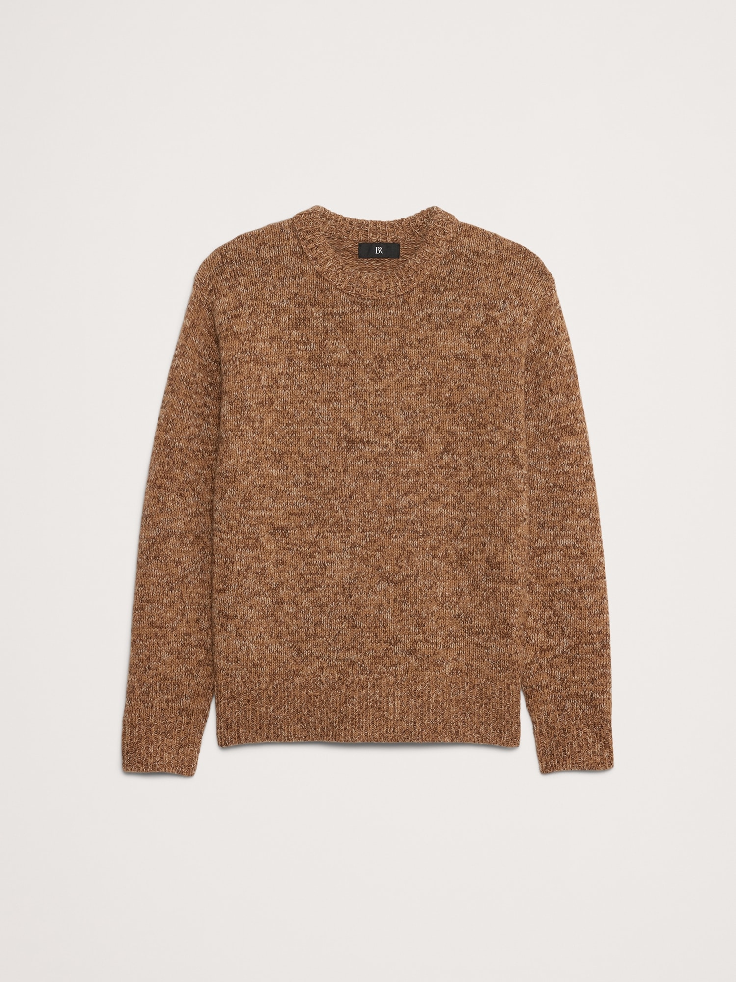 Marled Wool-Blend Crew-Neck Sweater