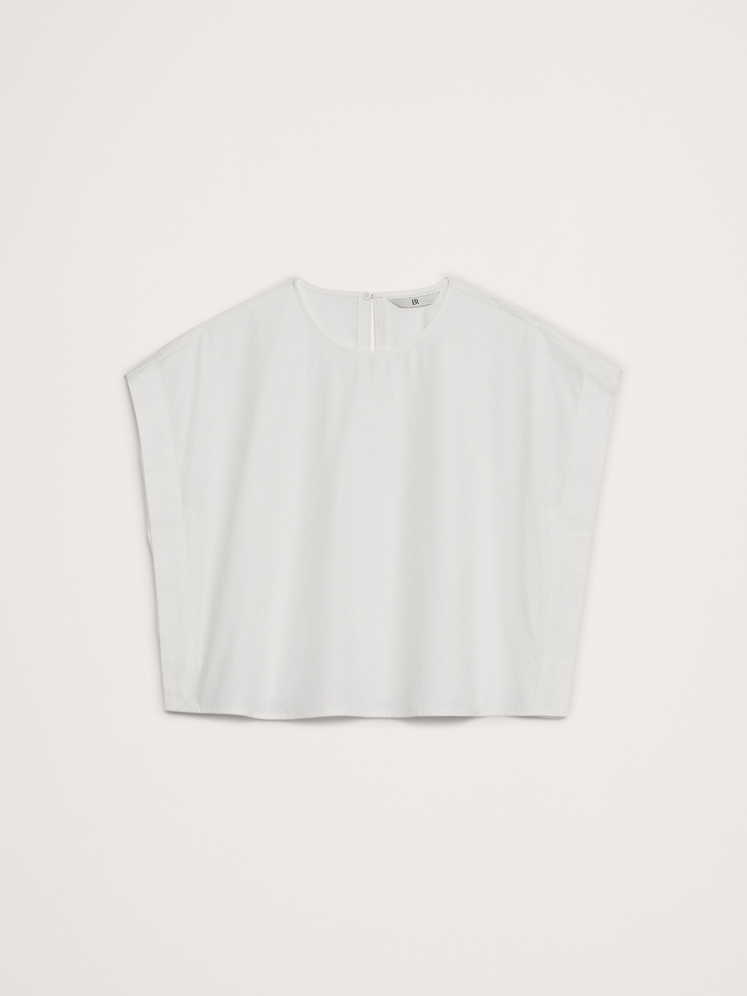 Cotton Sharp-Shoulder Cropped Top