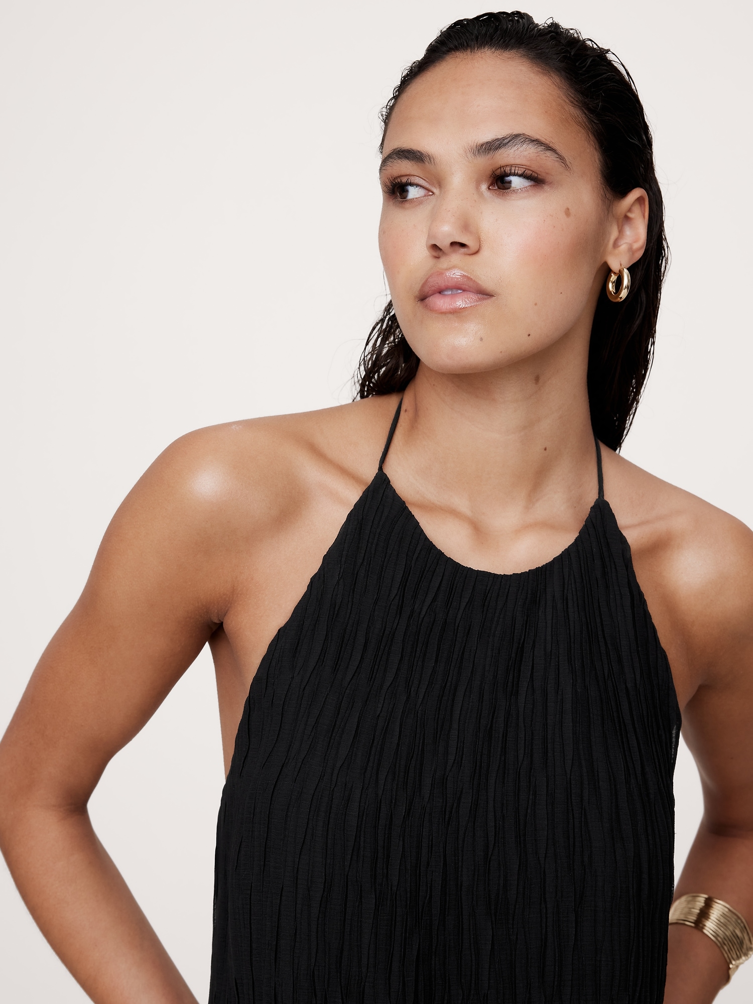 Crinkle Halter Top | Banana Republic