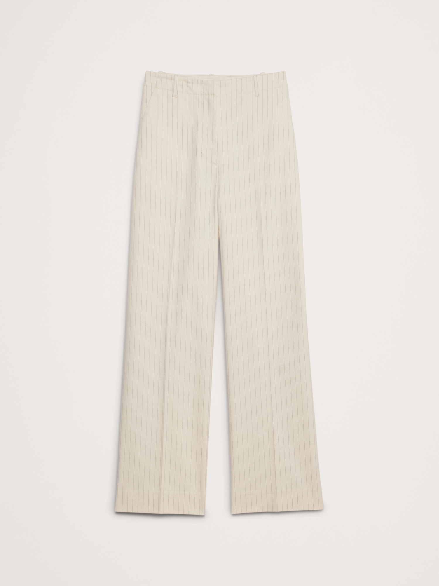 High-Rise Wide-Leg Cropped Pinstripe Pant