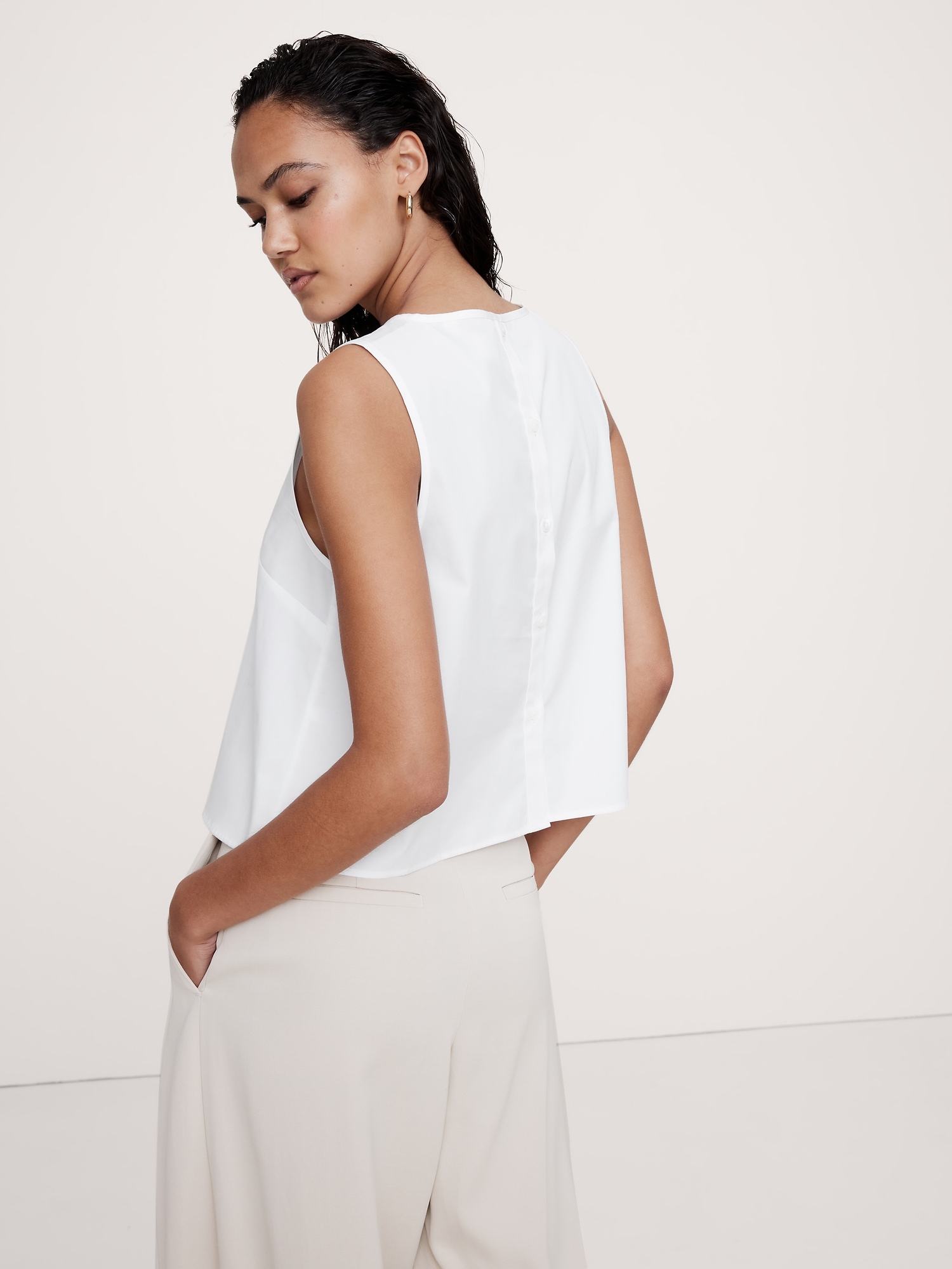 Poplin Cropped Tank