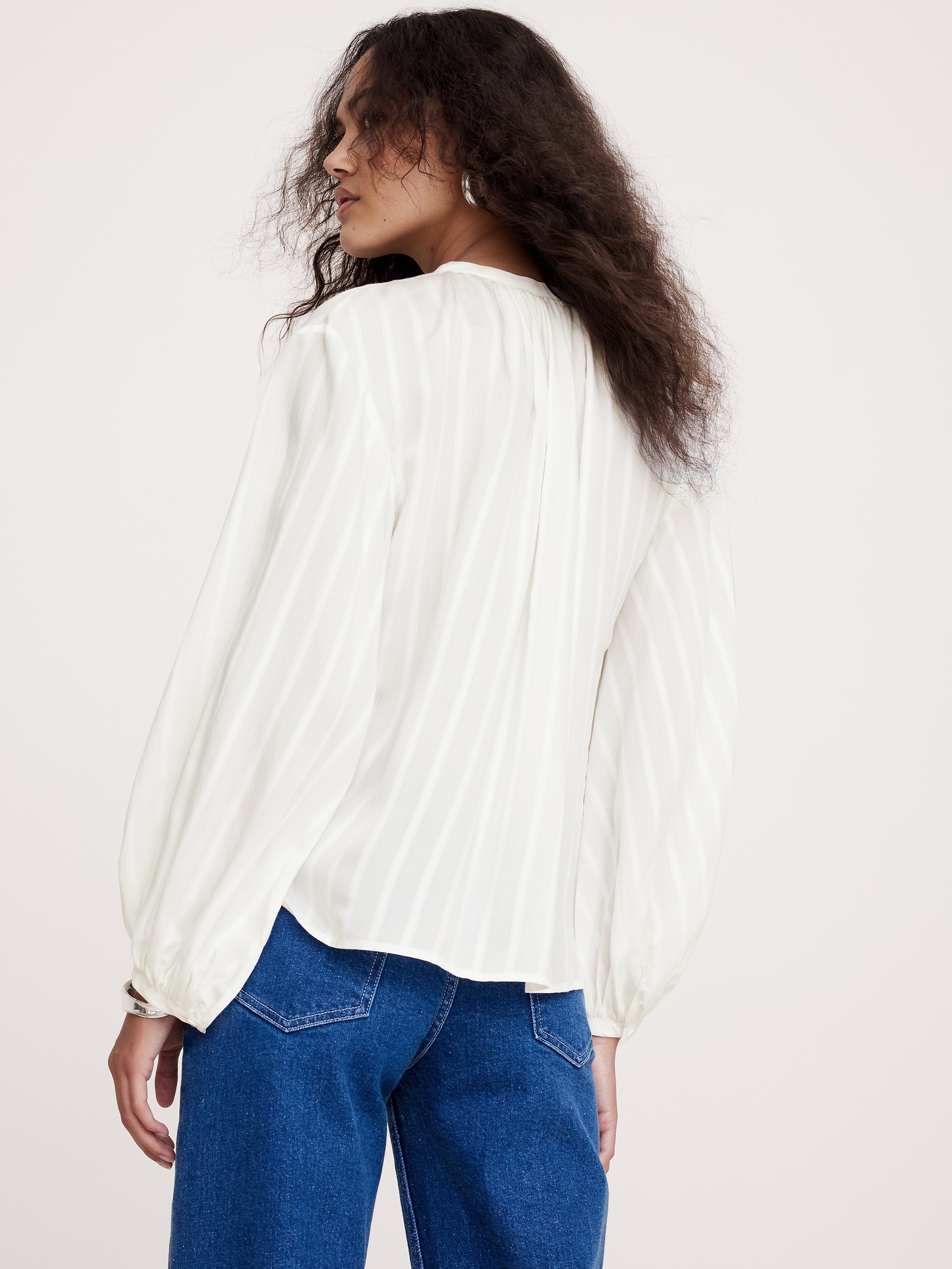 Rayon-Silk Blouse | Banana Republic