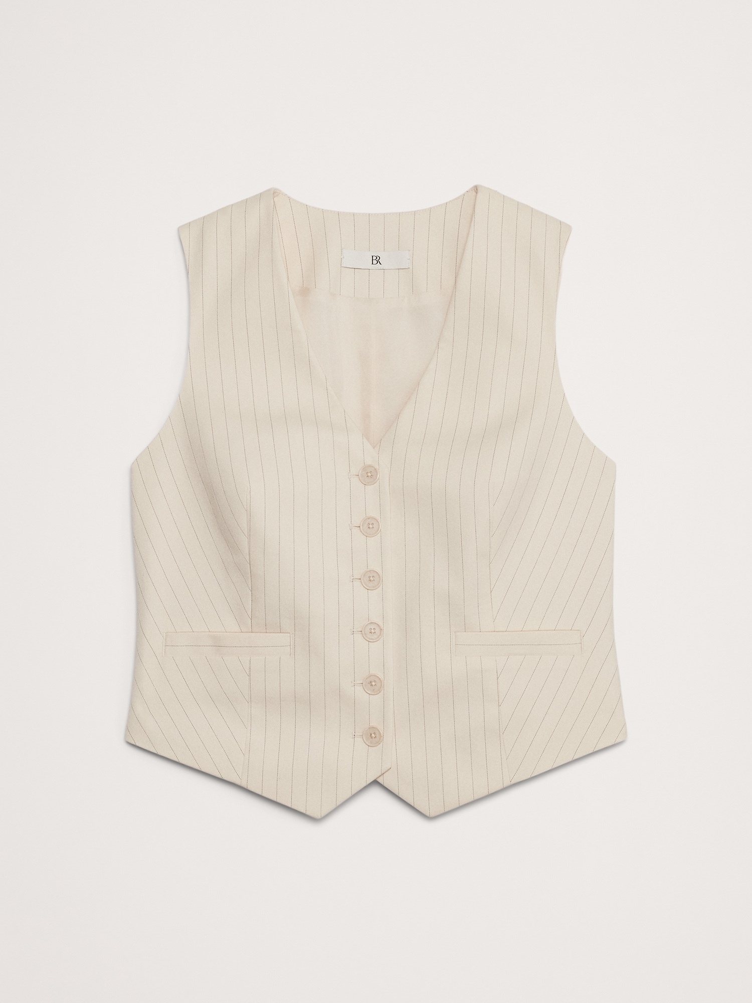 Pinstripe Stretch-Cotton Vest