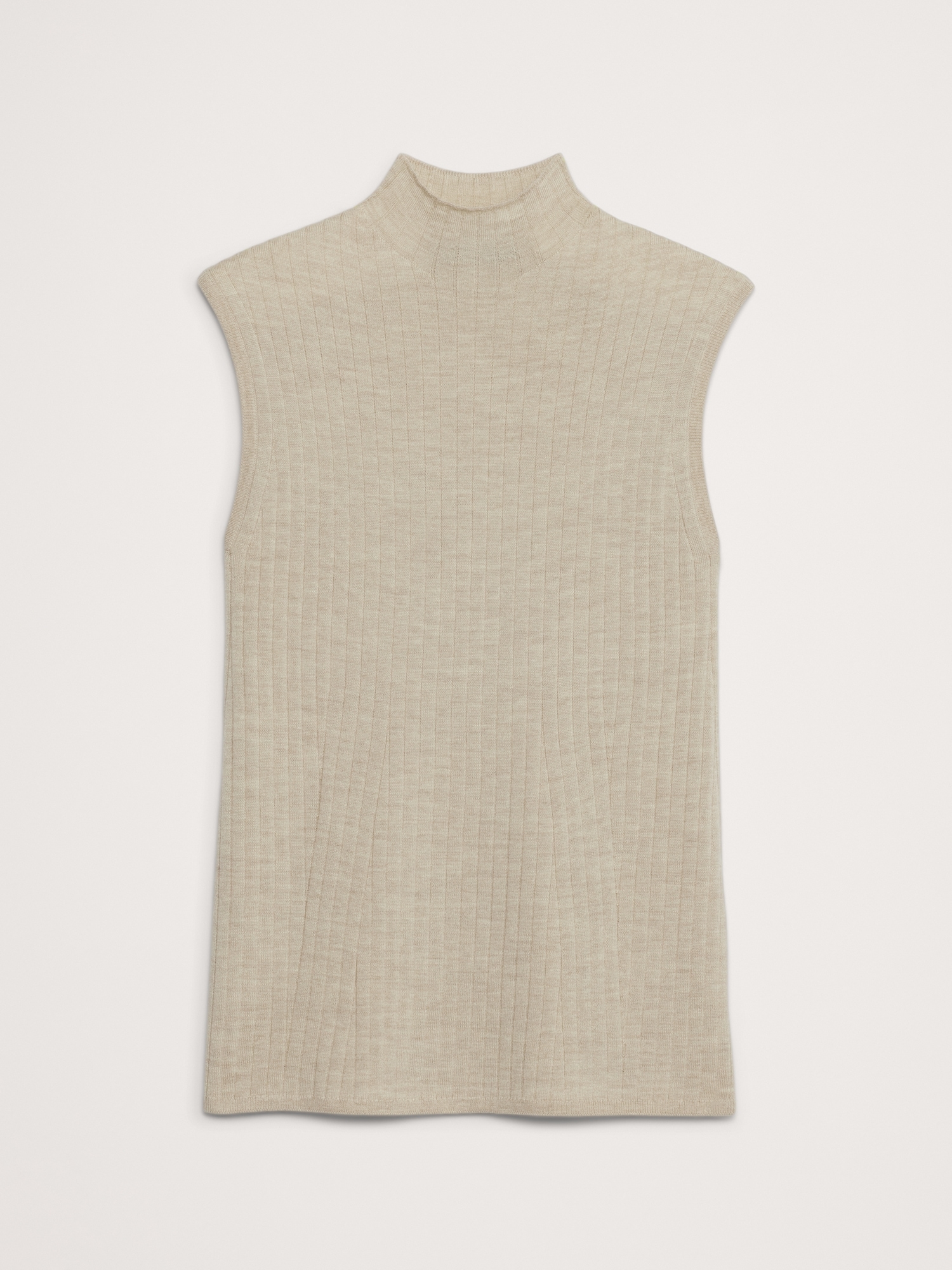 Ribbed Merino Mock-Neck Tank