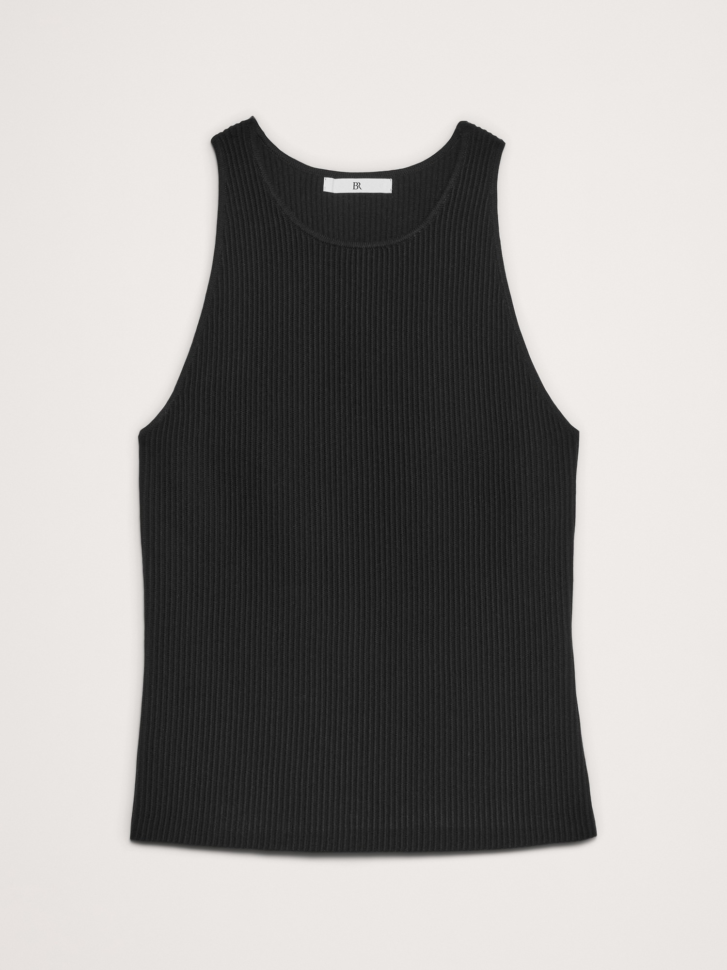 Женский топ Banana Republic Sculpted Ribbed Tank, цвет: Чёрный — фото 4