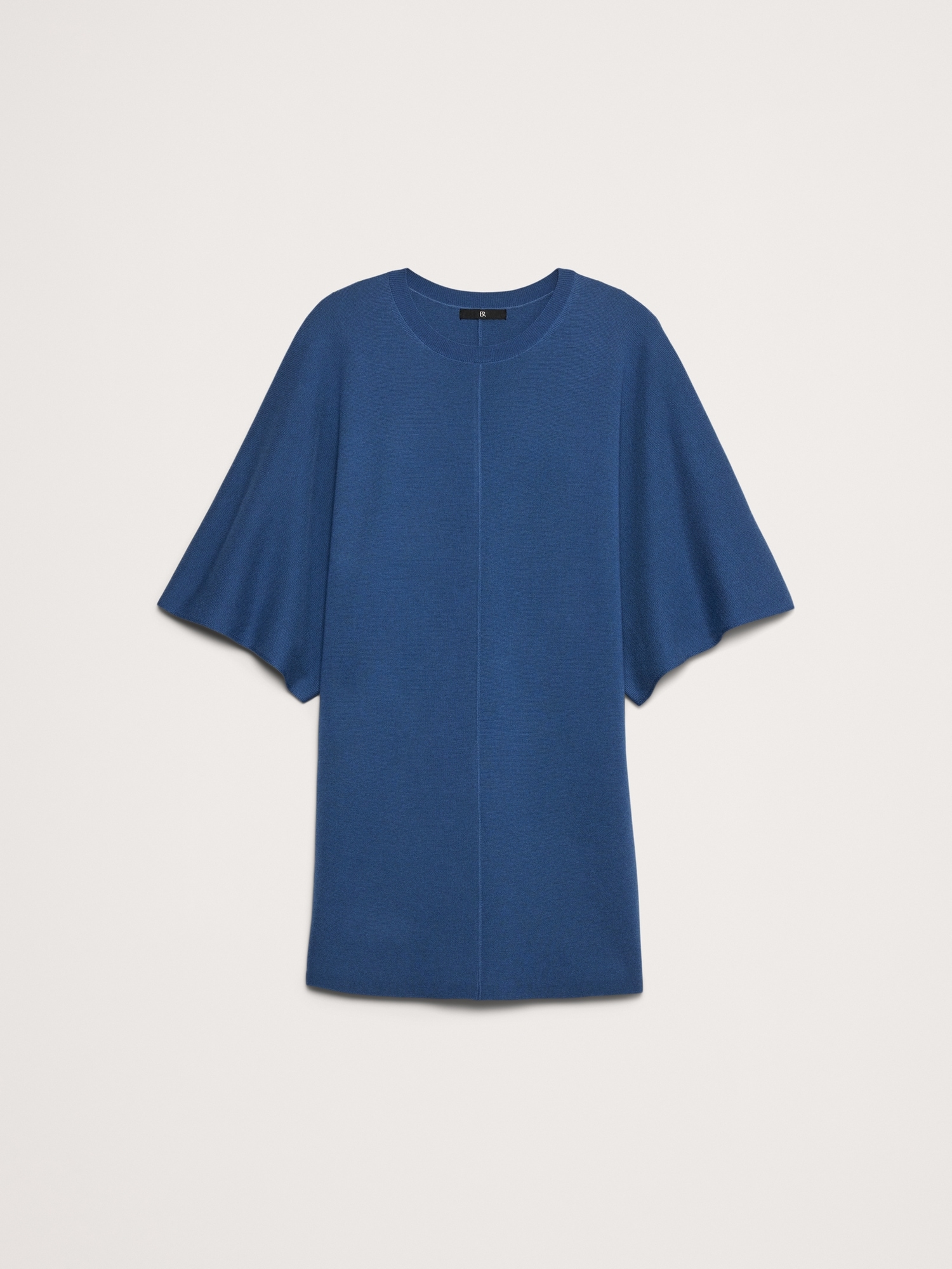 Merino Flutter-Sleeve Mini Sweater Dress