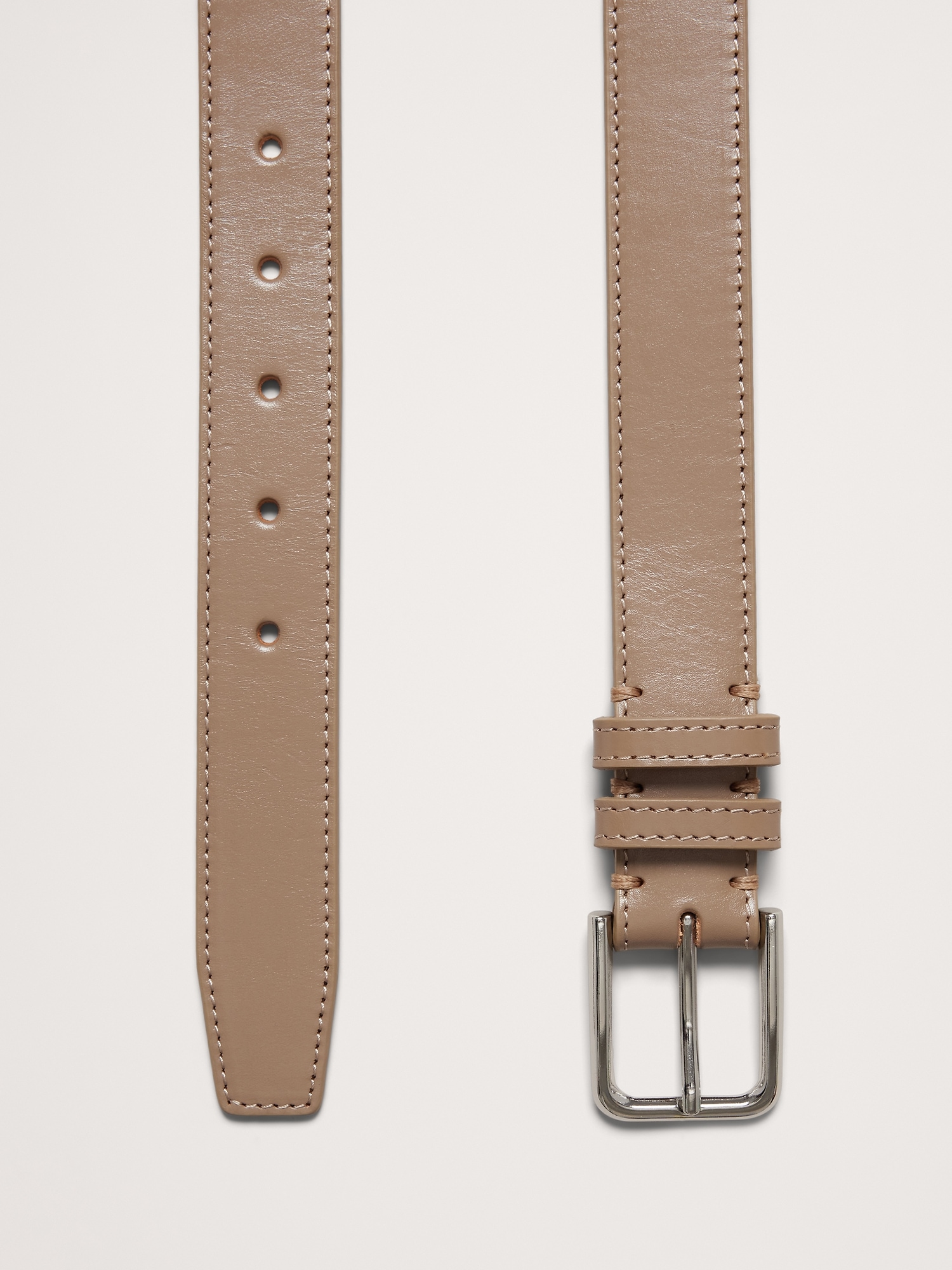 Topstitched Leather Belt