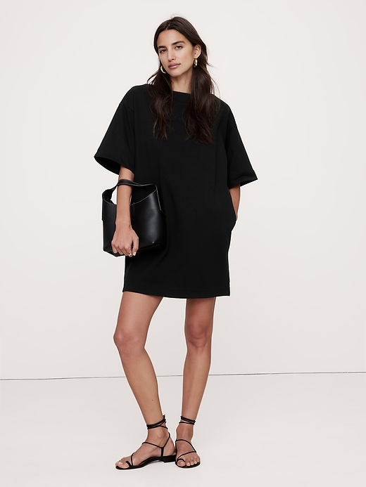 Boxy Cotton T-Shirt Dress | Banana Republic