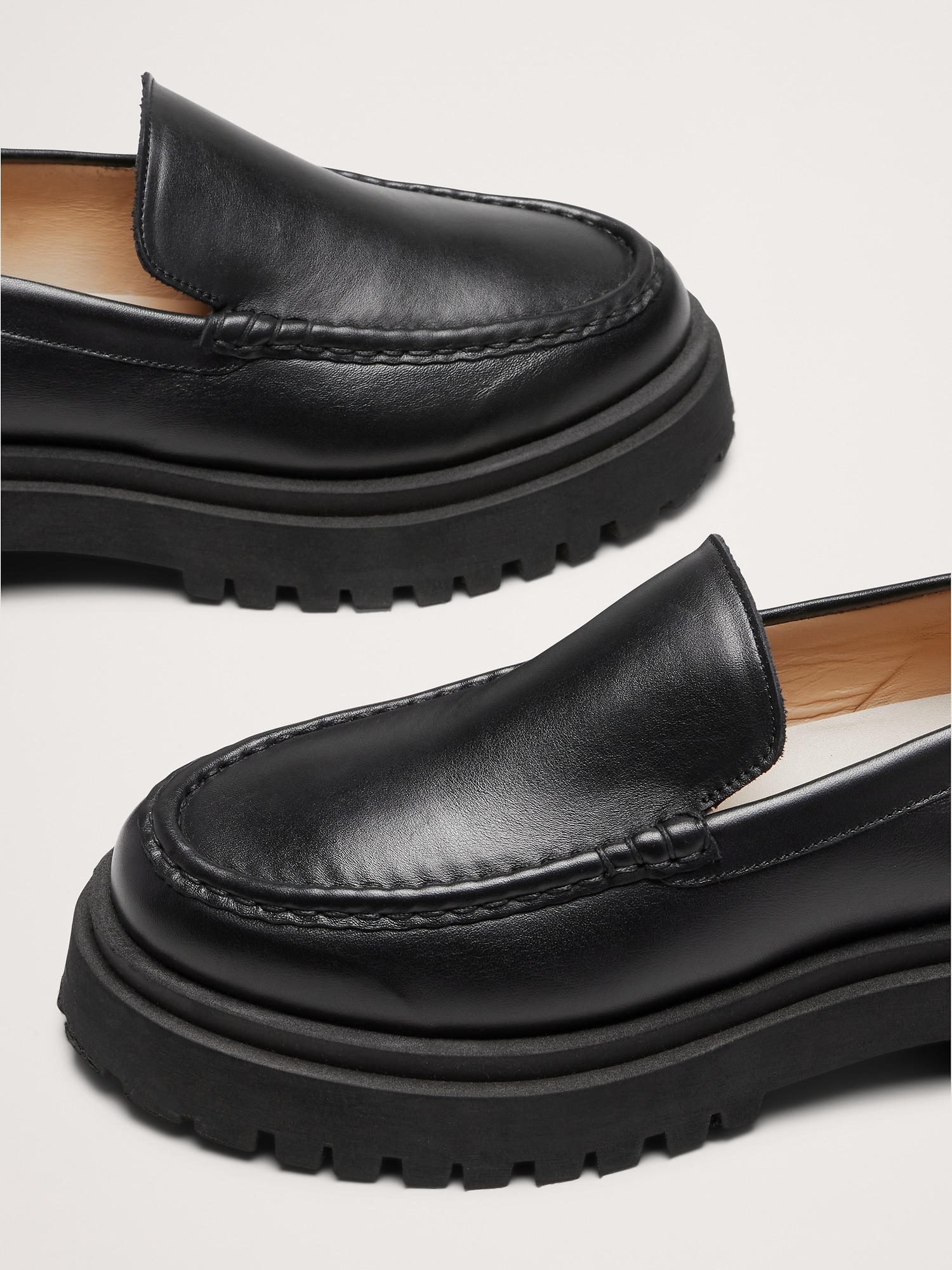 Italian Leather Lug-Sole Loafer