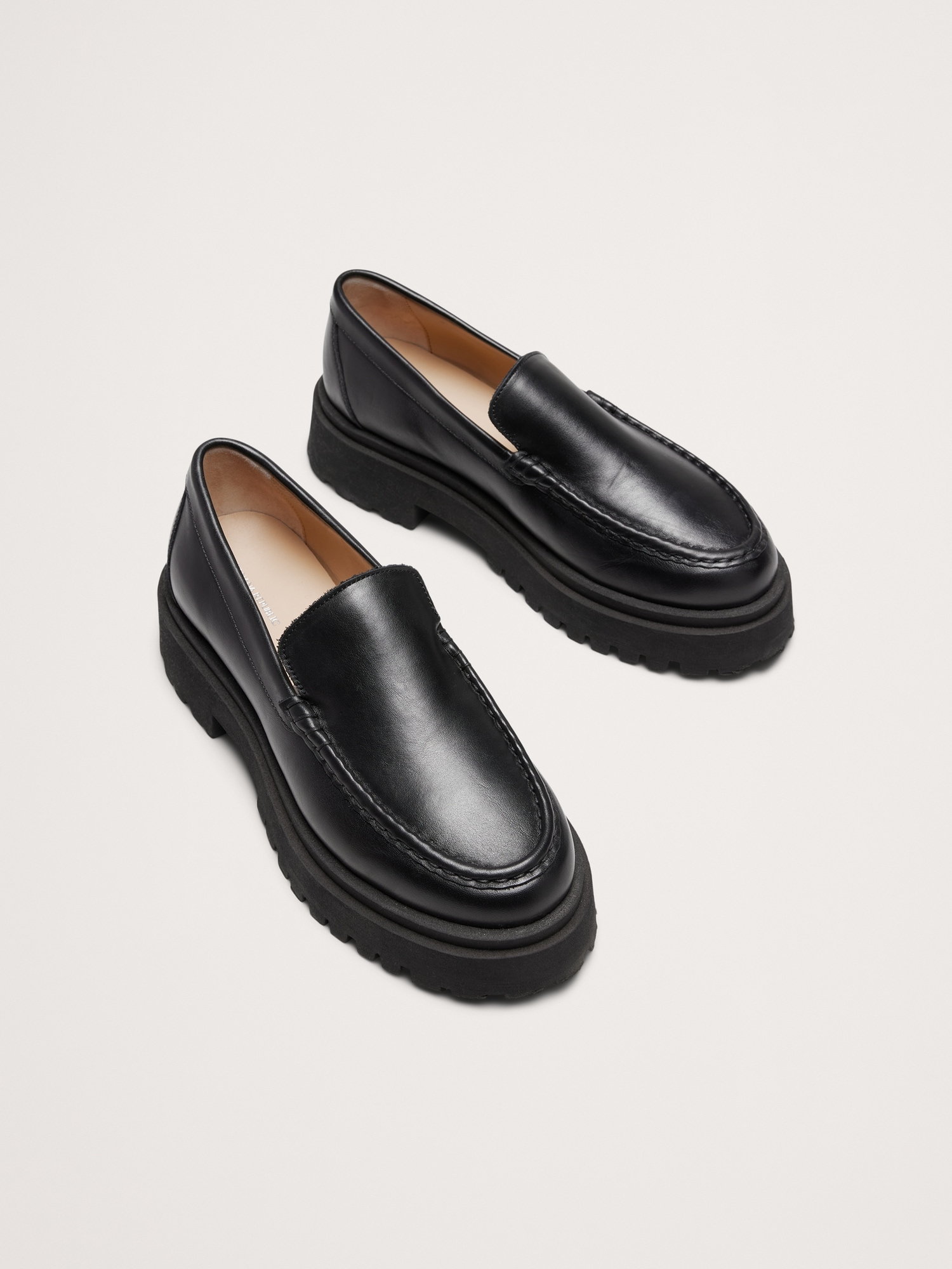 Italian Leather Lug-Sole Loafer