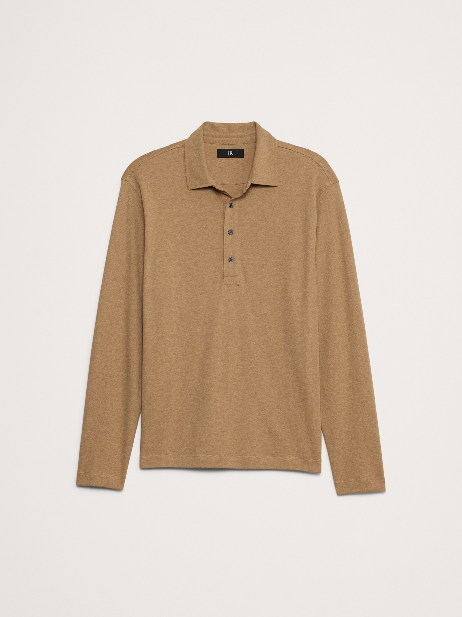 Luxury-Touch Long-Sleeve Polo