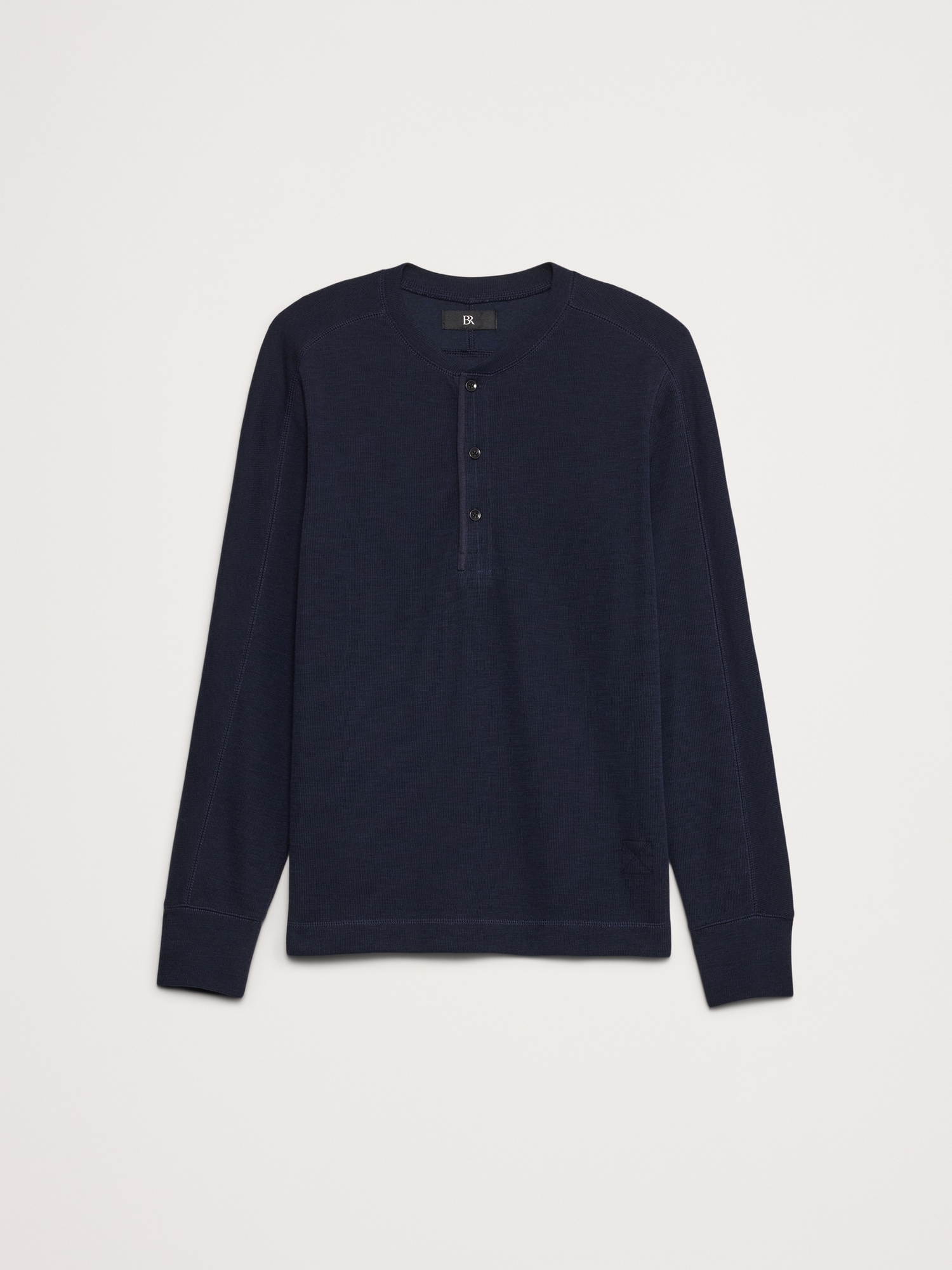 Slub Double-Knit Henley T-Shirt