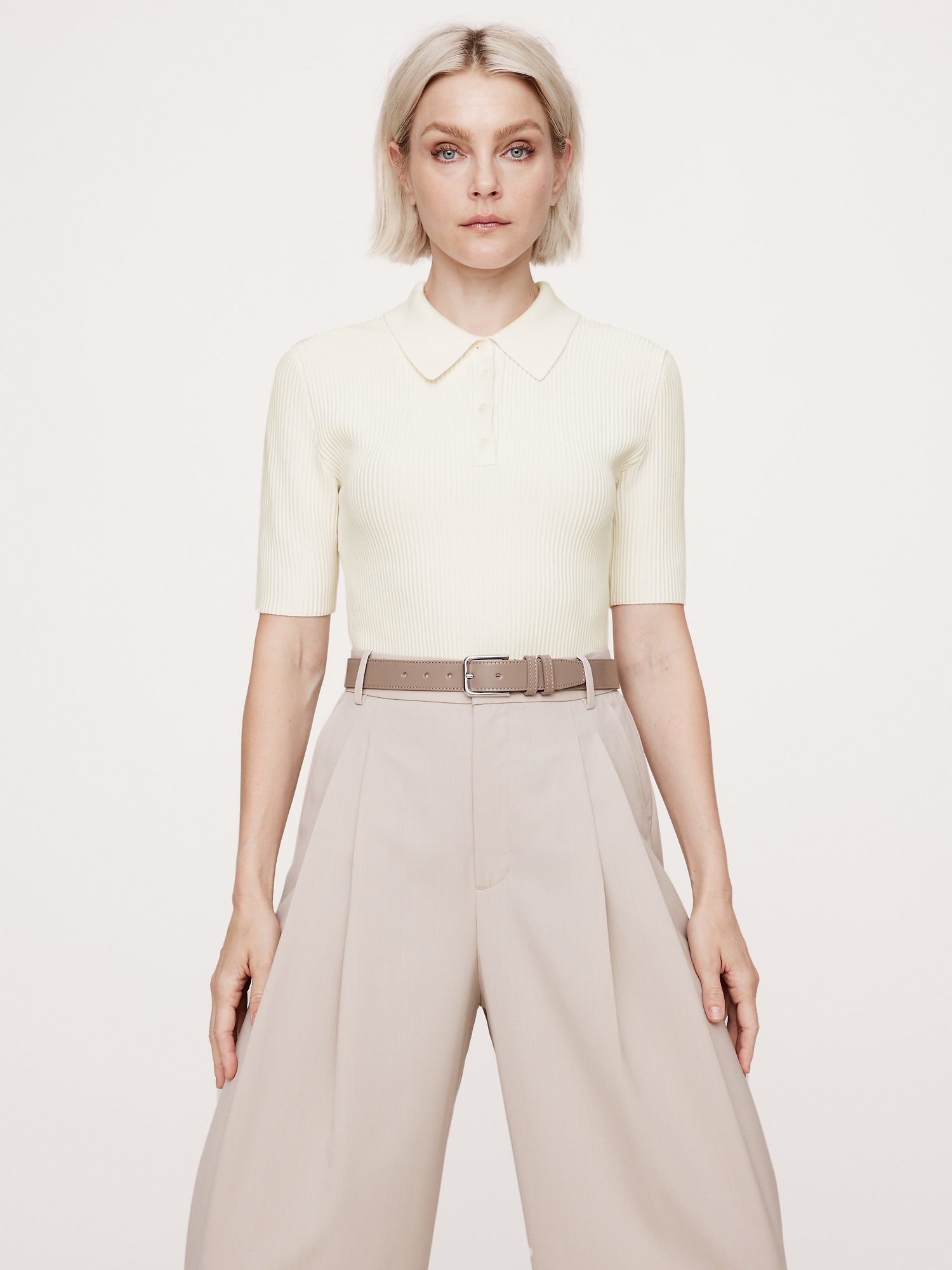 Sculpted Cropped Polo