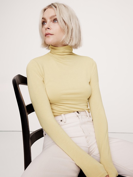 Tシャツ・カットソー citybreeze Wool Tencel Crop Turtleneck T-Shirt 4BJE010 citybreeze☆韓国☆(CTE4) WOOL TENCEL TURTLE-NECK T-SHIRTS