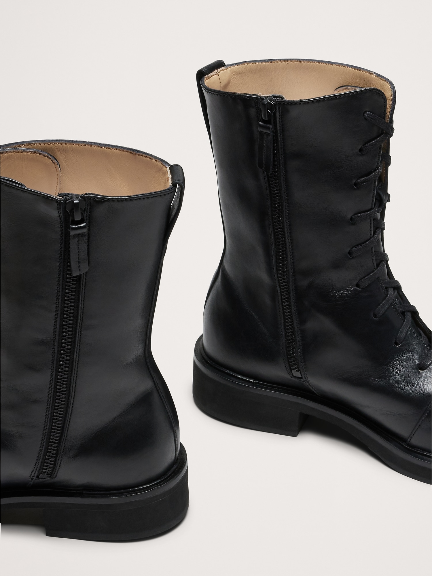 Italian Leather Lace-Up Boot