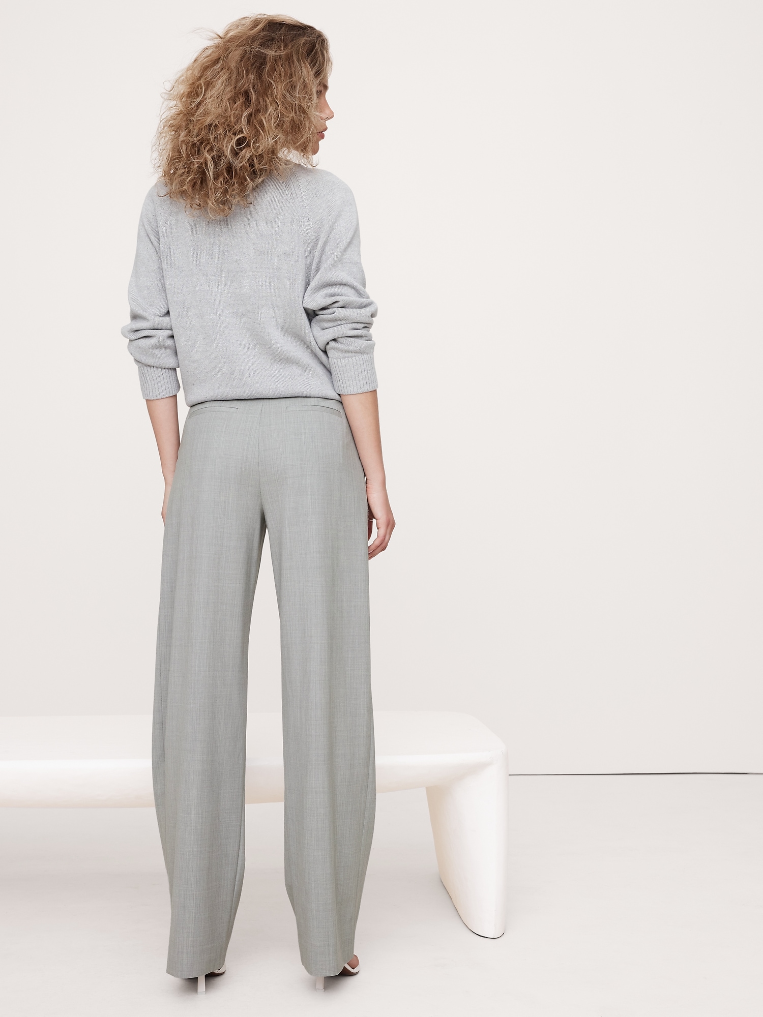 Soho High-Rise Wide-Leg Italian Wool Pant