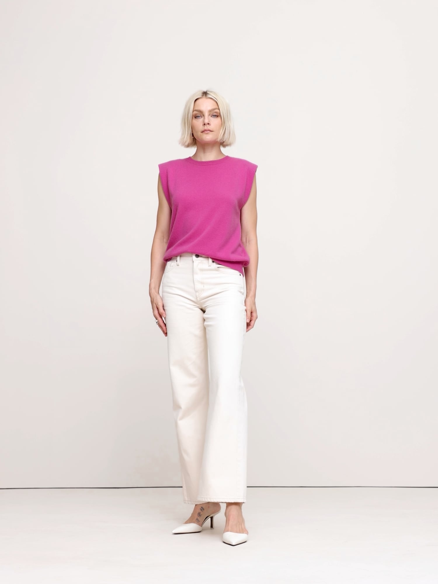 Image number 2 showing, Cashmere Padded-Shoulder Top