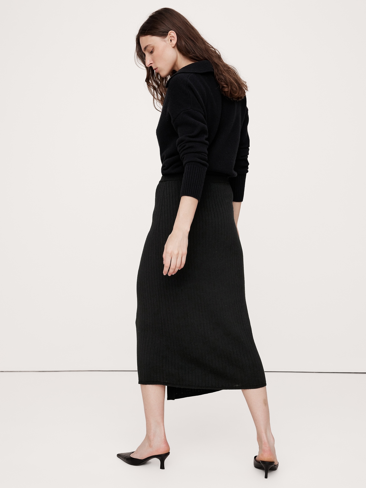 Merino Wrap Midi Skirt Banana Republic