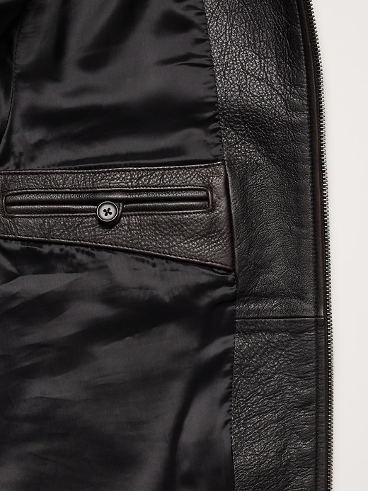 90s BANANA REPUBLIC black leather 希少 短丈 Oversized Leather Bomber Jacket | Banana Republic