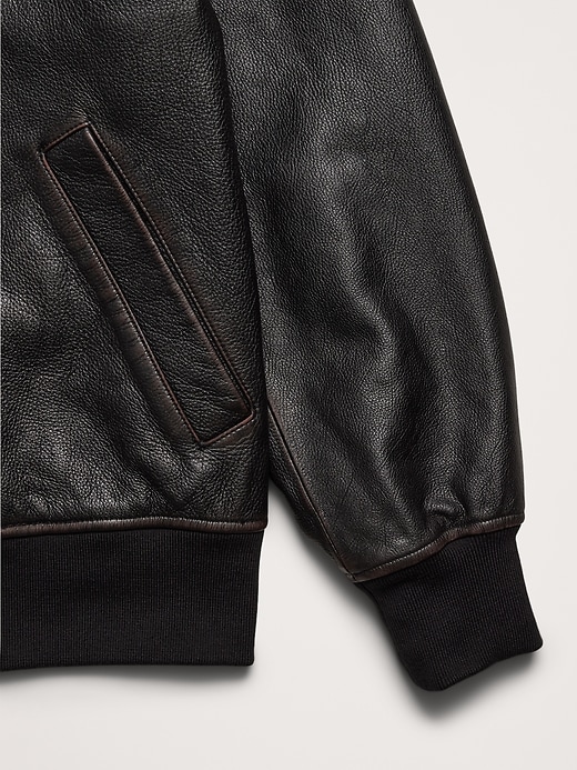 美品90S BANANA REPUBLIC LEATHER JACKET 黒XS cn56363628.png
