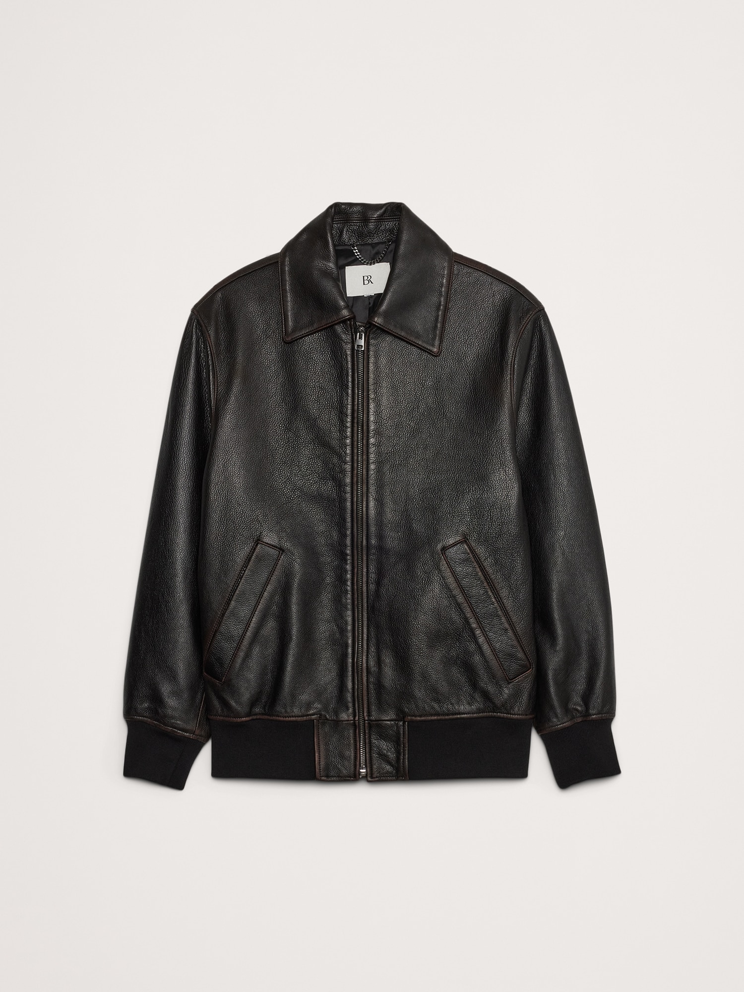 Oversized Leather Bomber Jacket