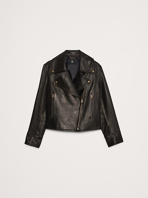 美品90S BANANA REPUBLIC LEATHER JACKET 黒XS Vintage Banana Republic Black 100% Genuine Leather