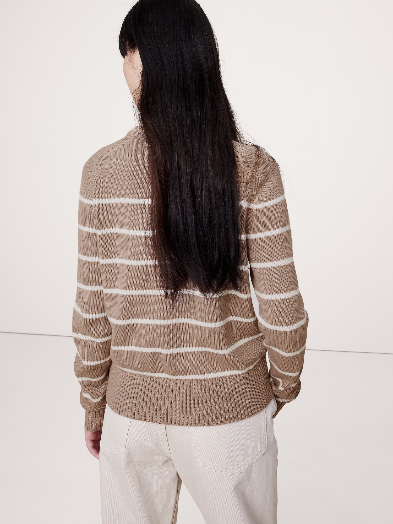 Cotton-Silk Crew-Neck Sweater