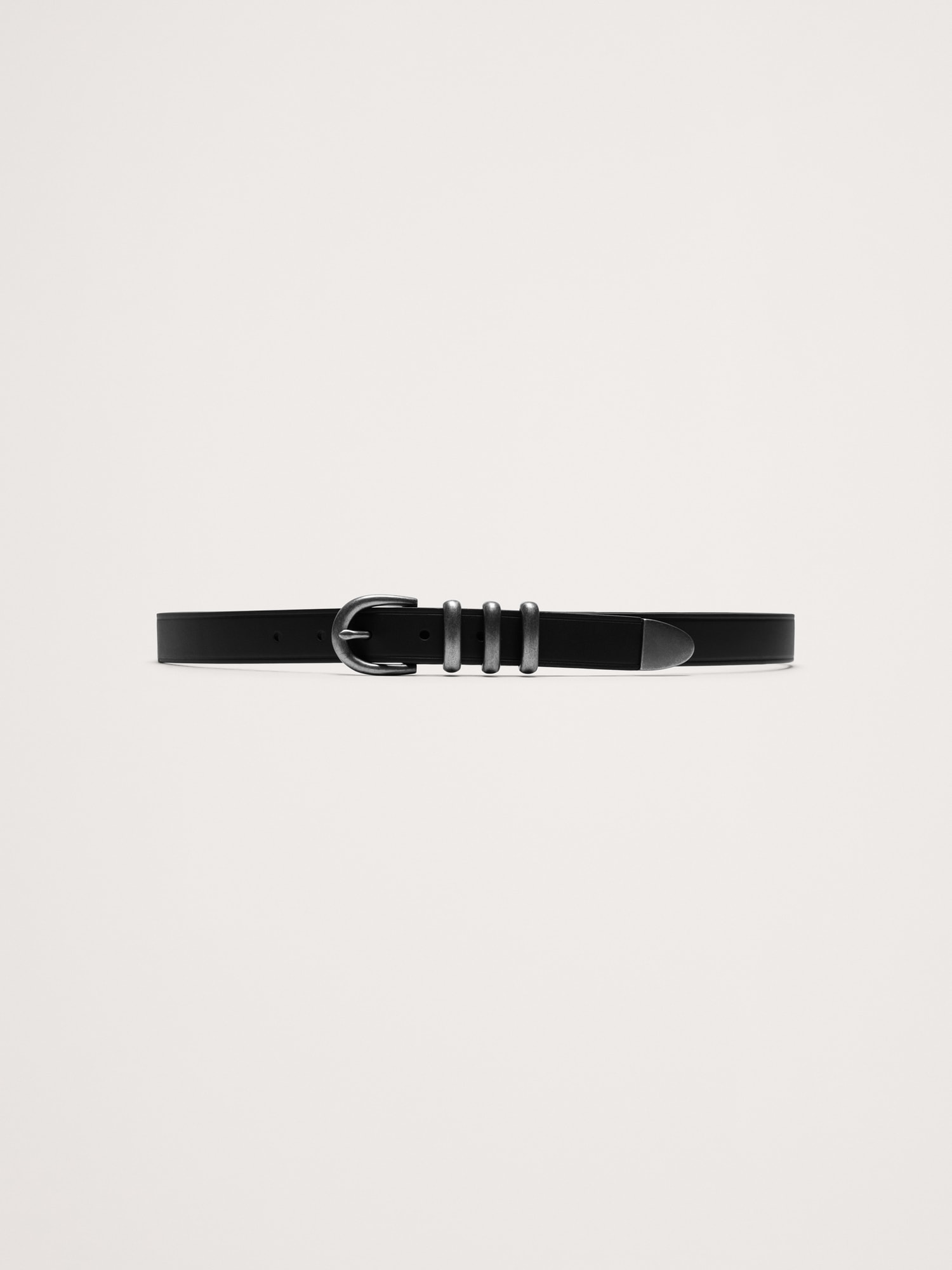 Женский ремень Banana Republic Montagne Leather Belt, цвет: Чёрный / Серый