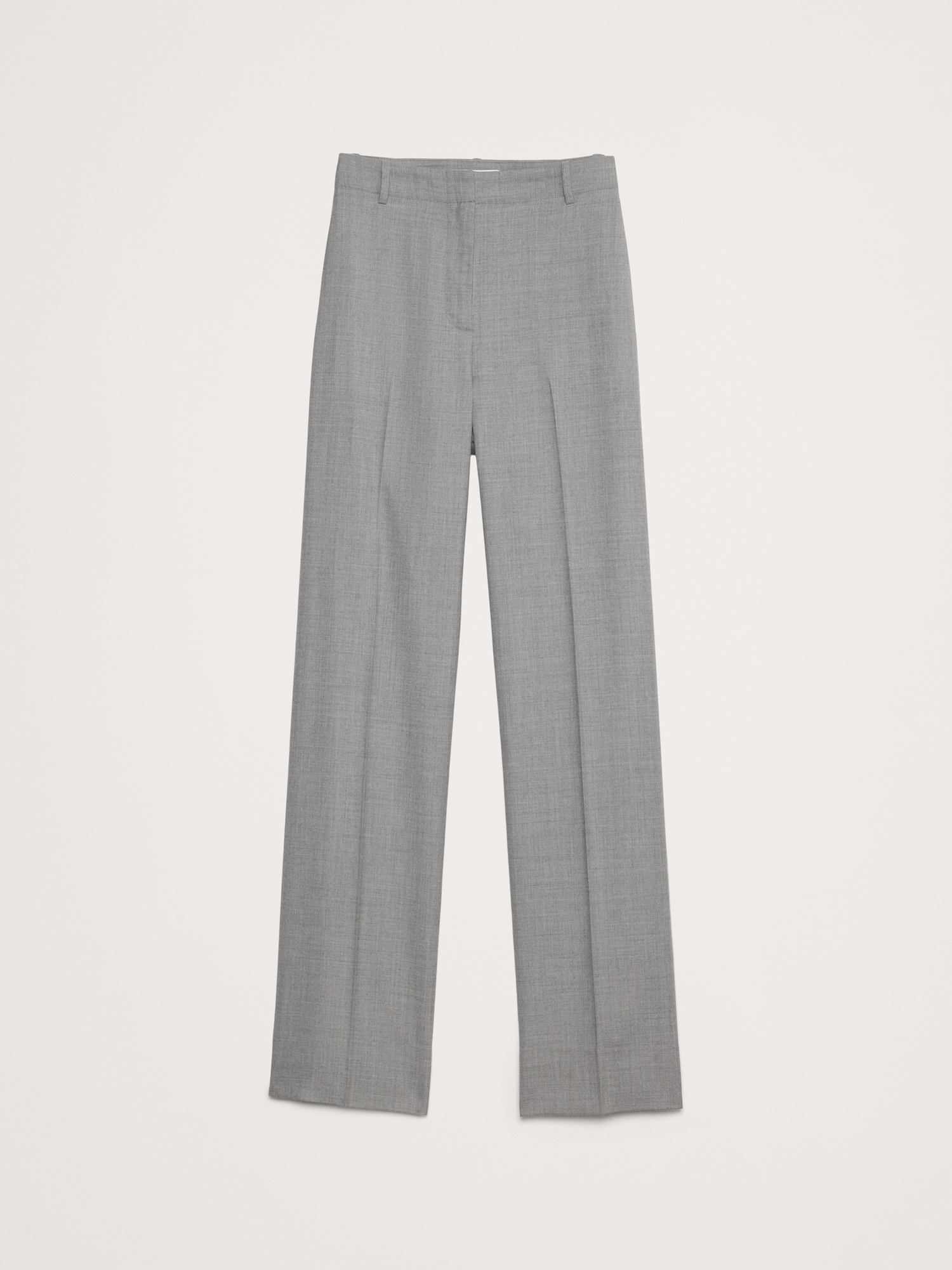 High-Rise Modern Straight Herringbone Pant