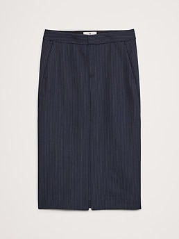 Jupe Crayon Gap Taille 12, Grise à Rayures, Mélange De Laine, Femme