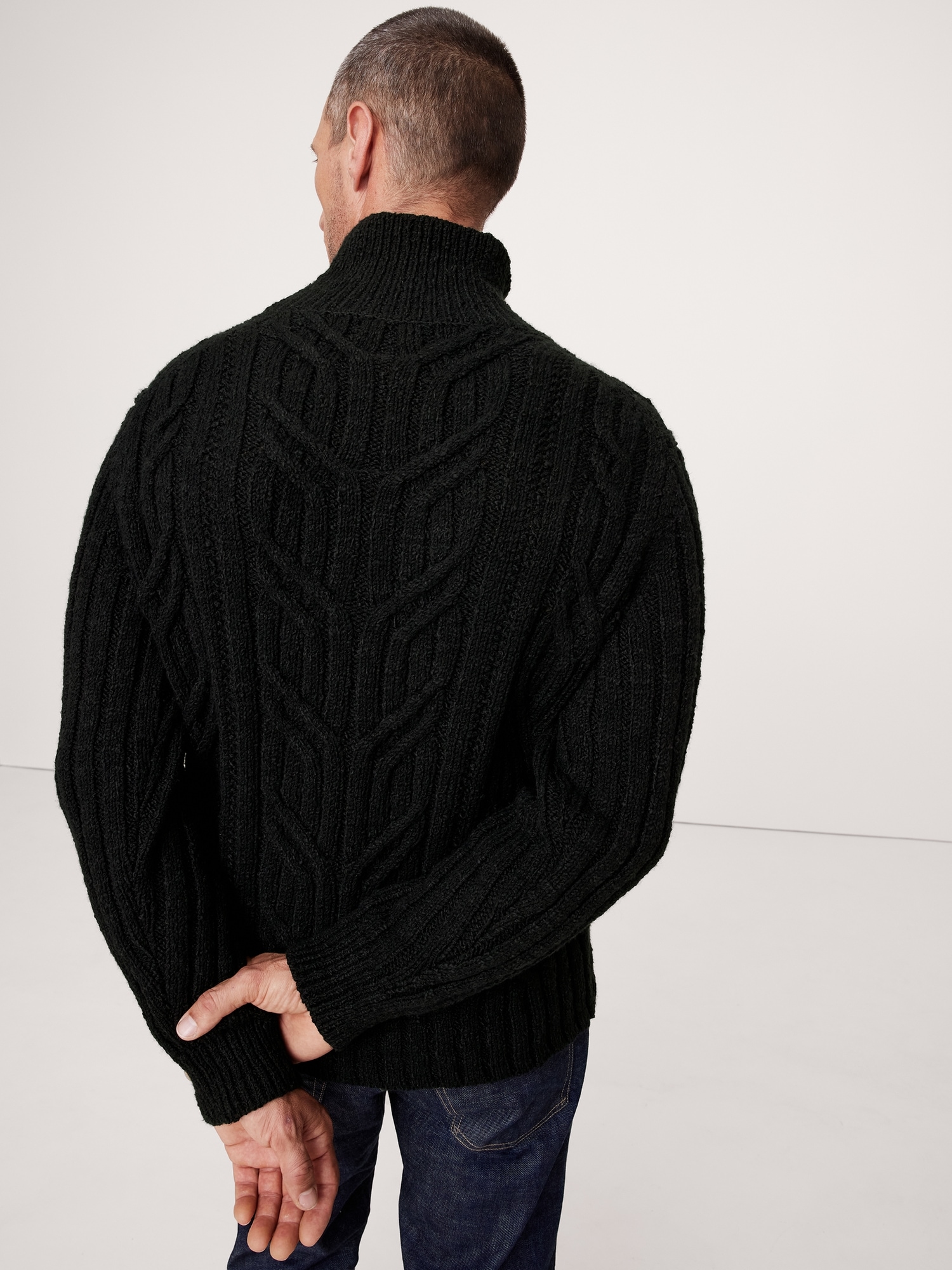 Cotton-Wool Cable-Knit Sweater