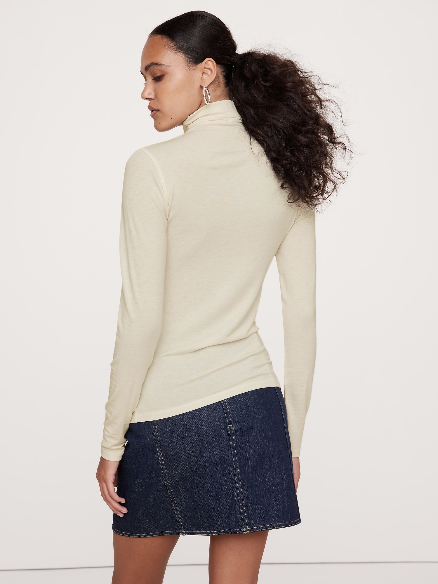 Wool-Blend Turtleneck T-Shirt