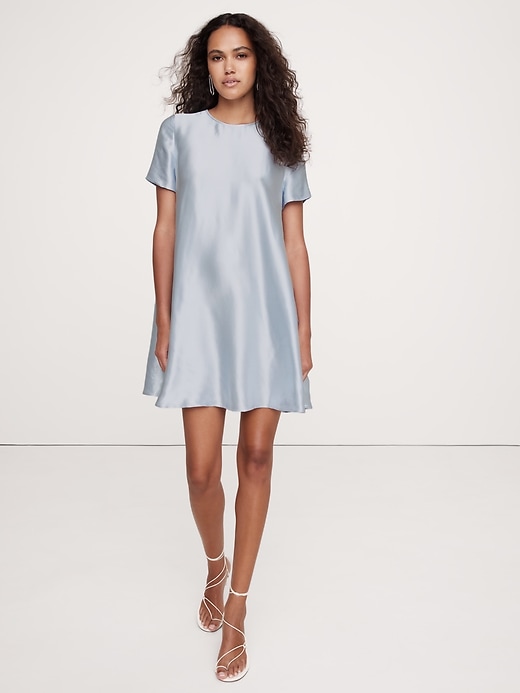 banana republic satin trapeze dress Aurelia Satin Trapeze Mini Dress