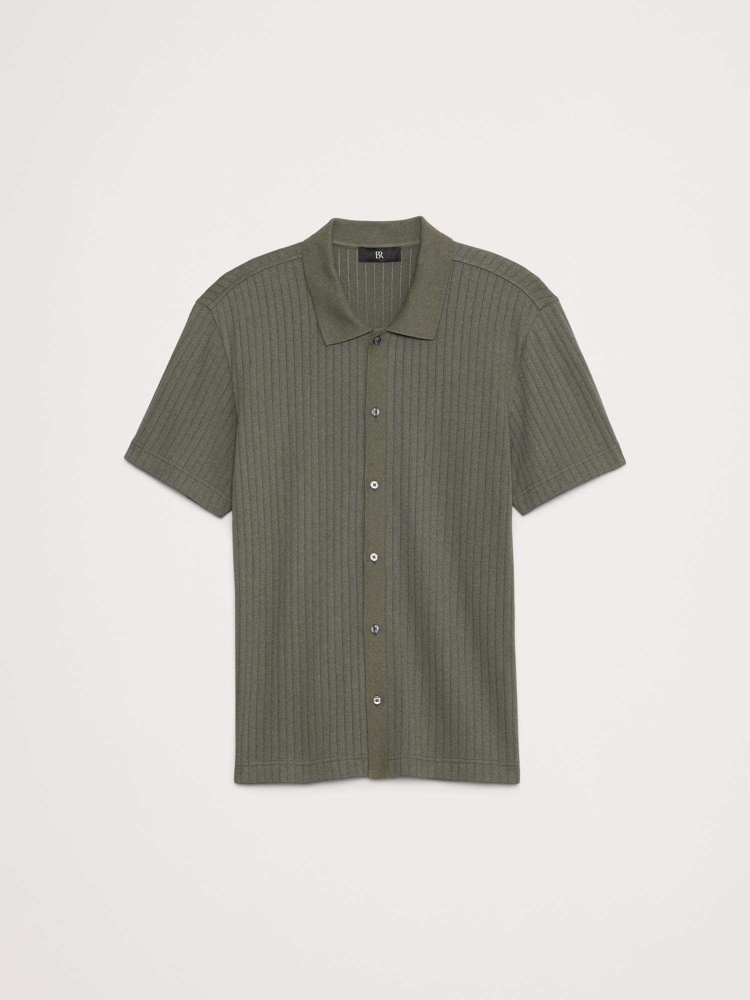 Ribbed Modal-Cotton Resort Shirt